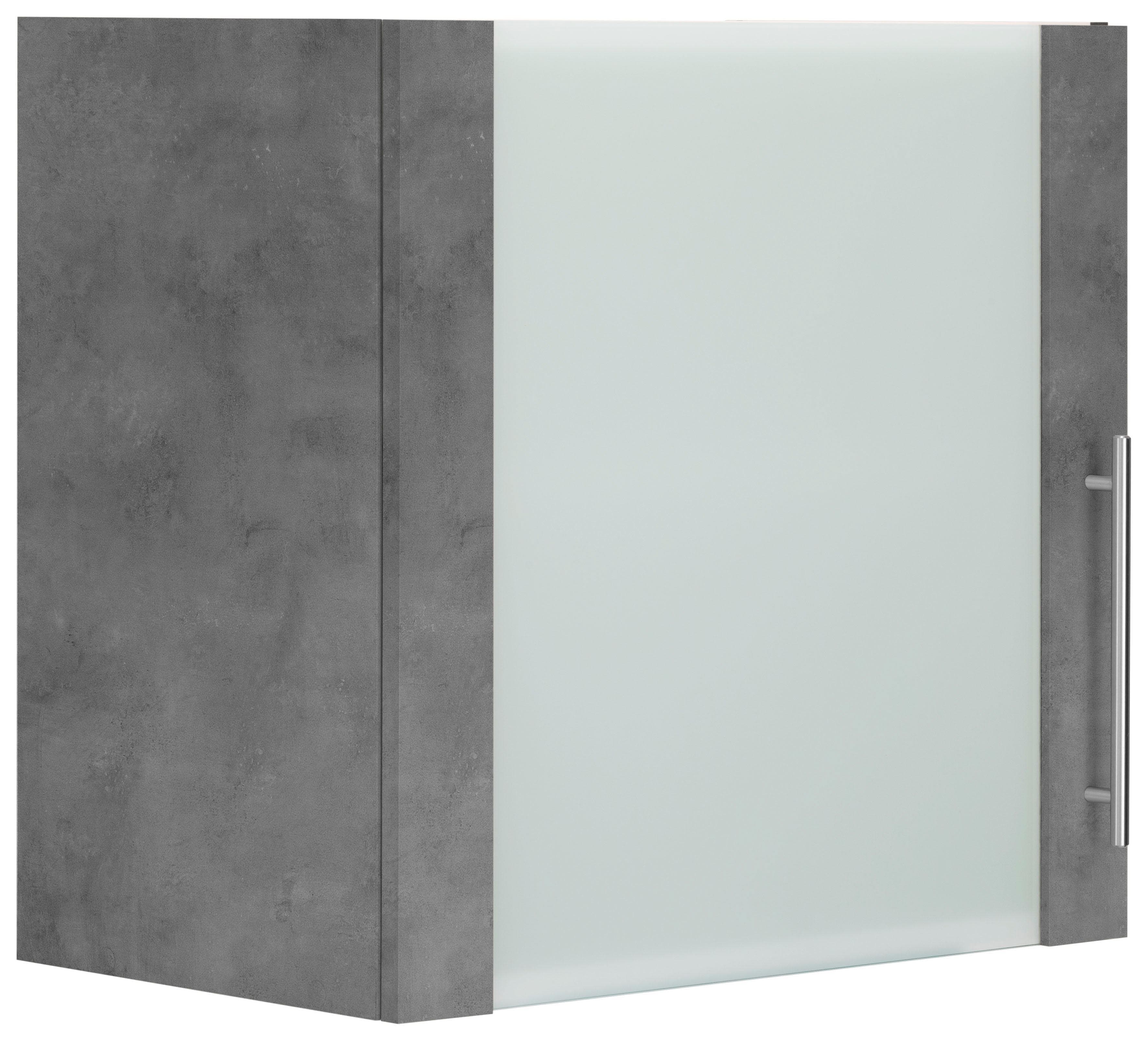 WIHO-Küchen Glashängeschrank Cali mit Milchglasfront und Edelstahlgriff