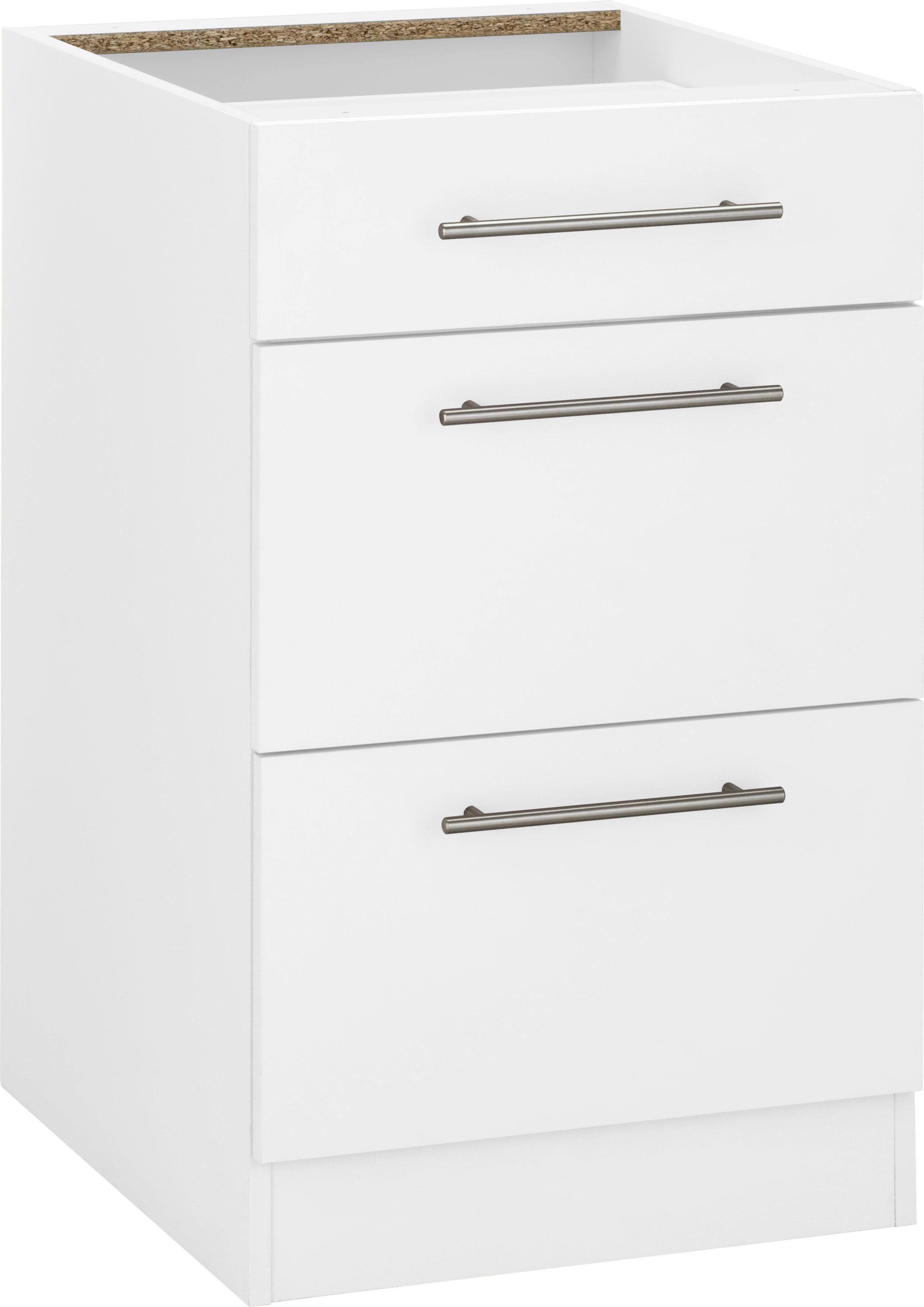 wiho Küchen Unterschrank Cali mit großen Auszügen und Stangengriffen