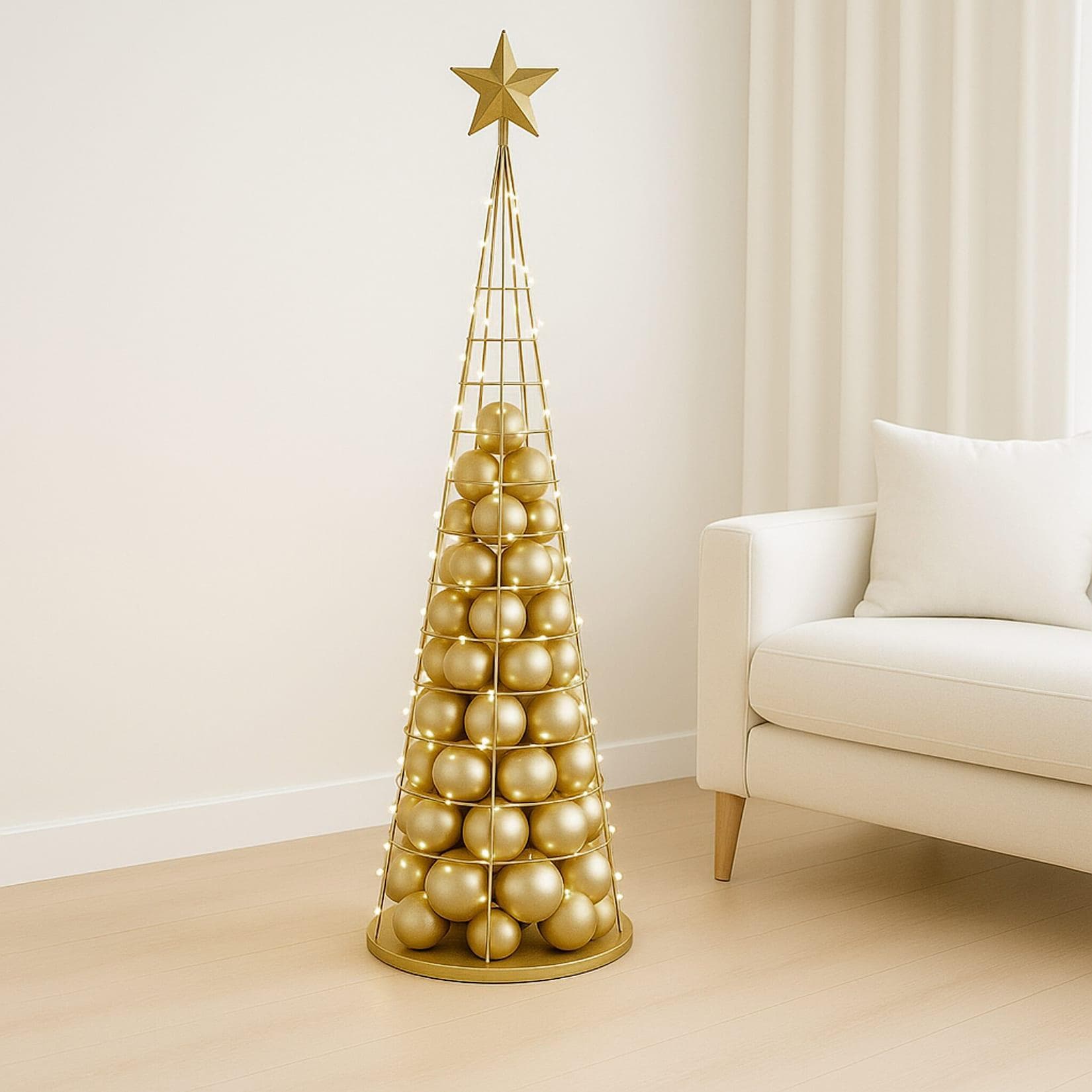MCW Deko-Baum 160cm Gold Metall Rustikal