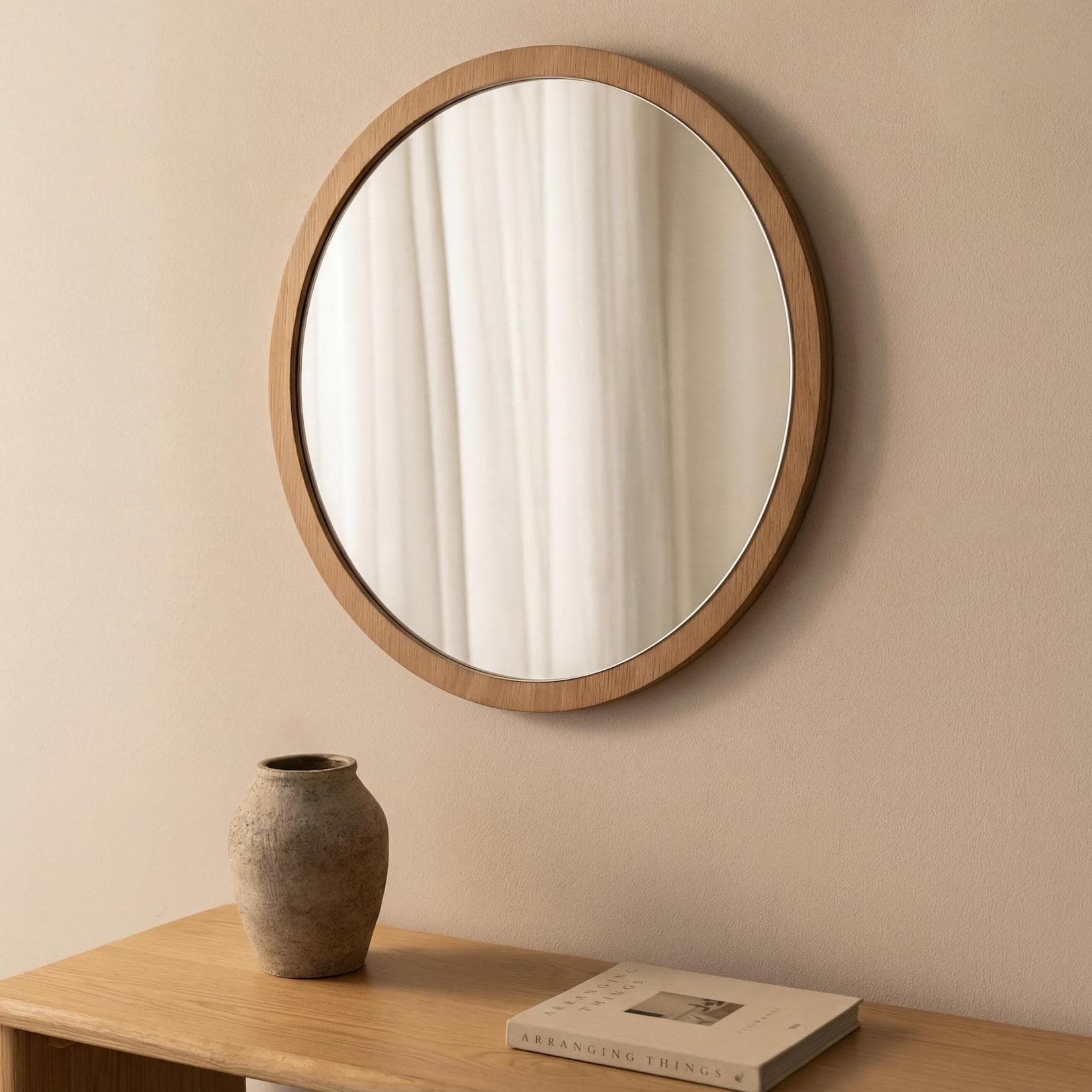 MCA Spiegel MCW-P55 Wandspiegel Garderobenspiegel Flurspiegel Massiv-Holz Glas 40cm Eiche