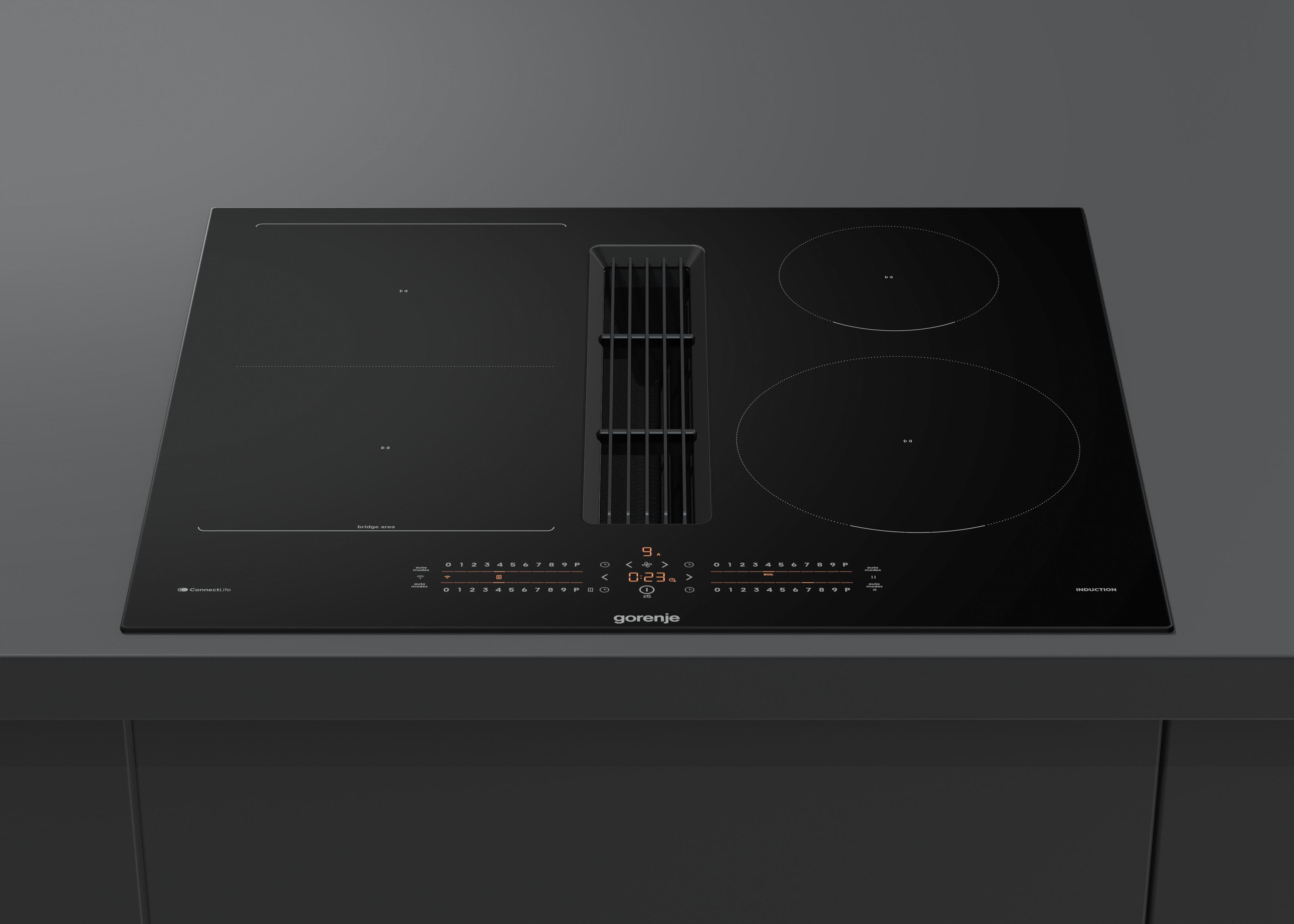 GORENJE Kochfeld mit Dunstabzug GEH6432BSCWF 60 cm Induktionskochfeld