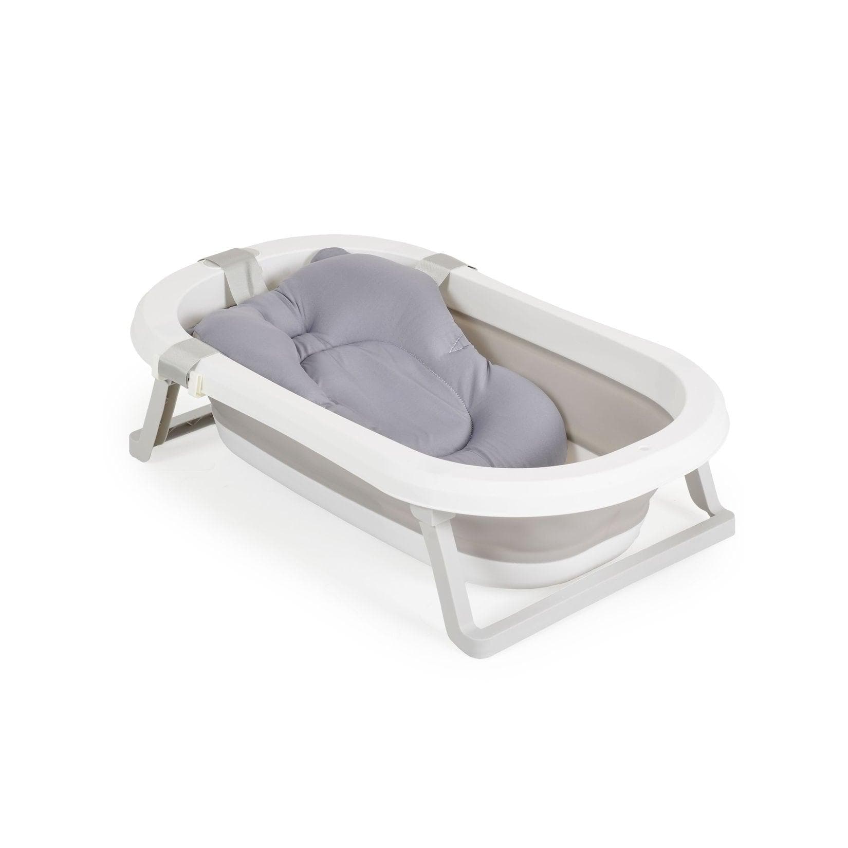 Moni Babybadewanne Palma faltbar mit Badekissen Schwamm Stöpsel grau