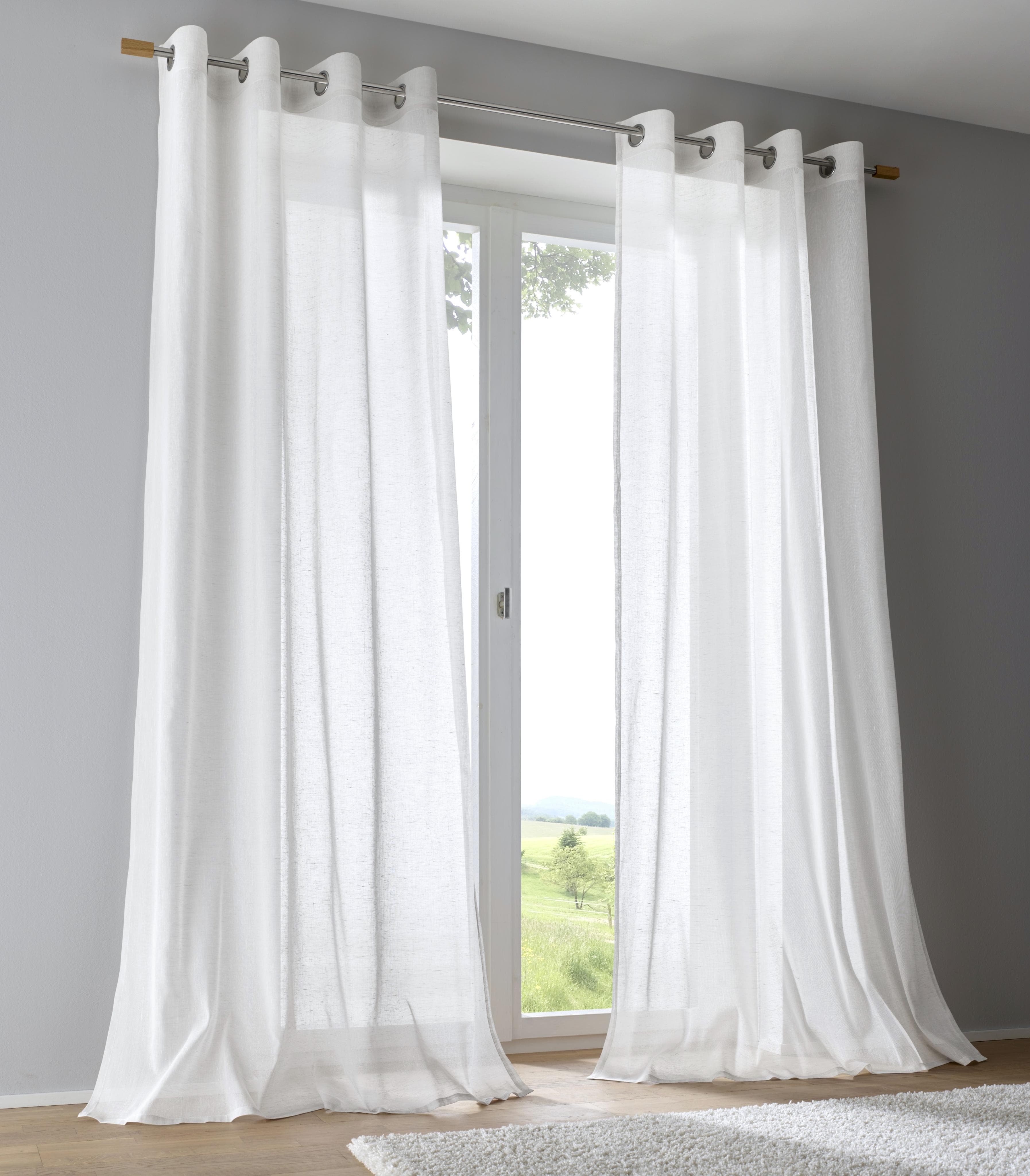 Vorhang KUTTI Brondby Gr. 3 Weiß Leinenoptik Polyester