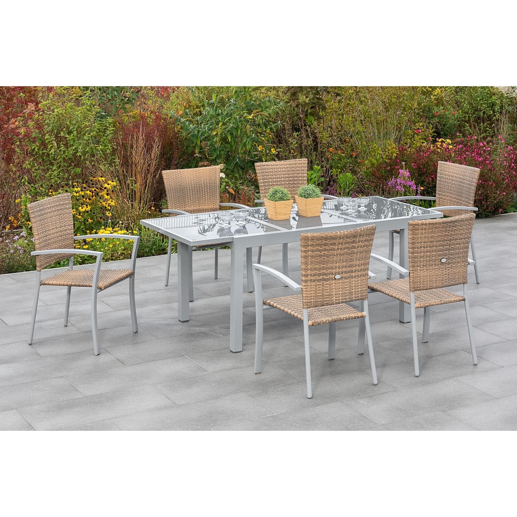 Merxx Gartenmöbelset Savona 7-tlg. Ausziehtisch