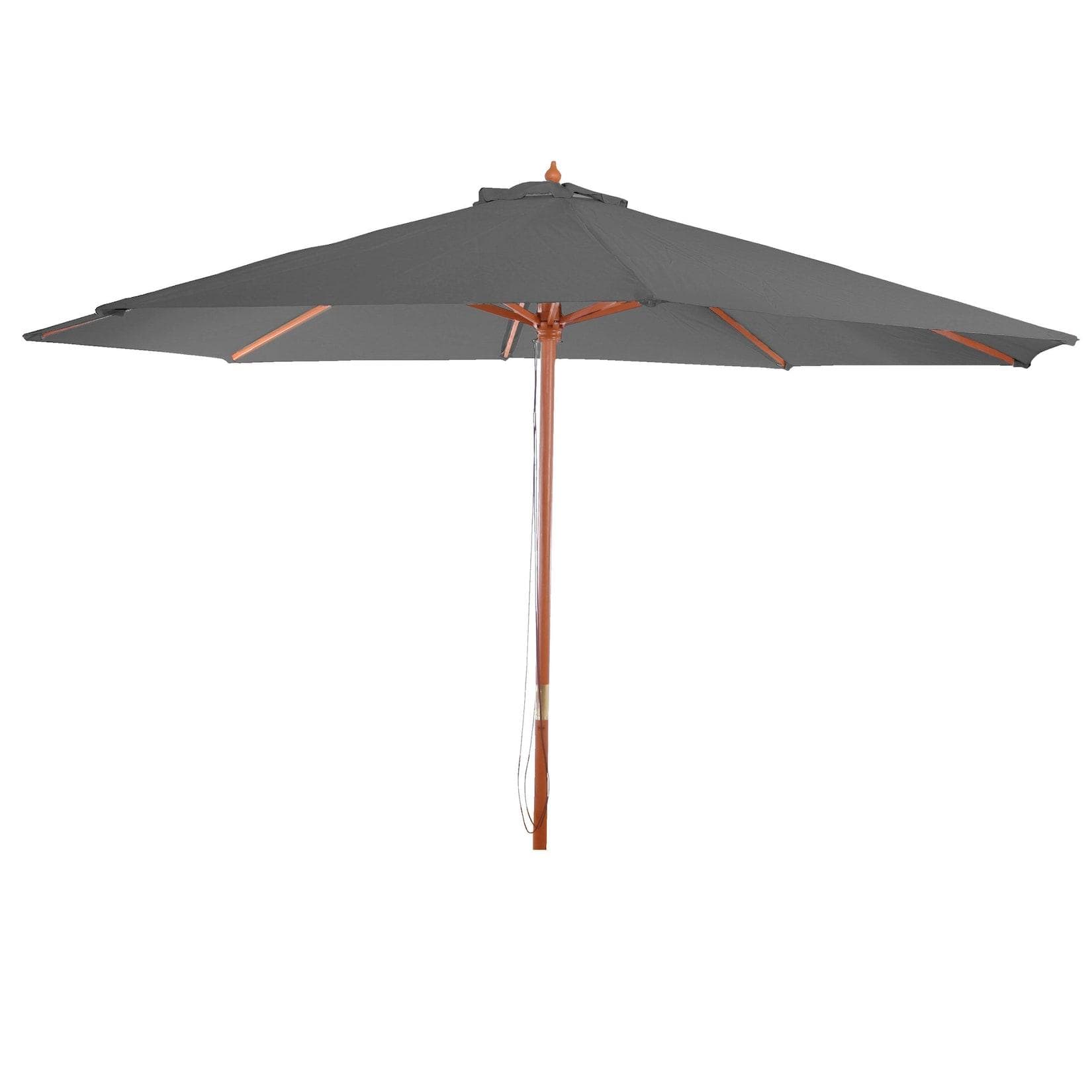 Sonnenschirm Lissabon Gartenschirm Marktschirm 3,5m Polyester Holz Dunkles Grau