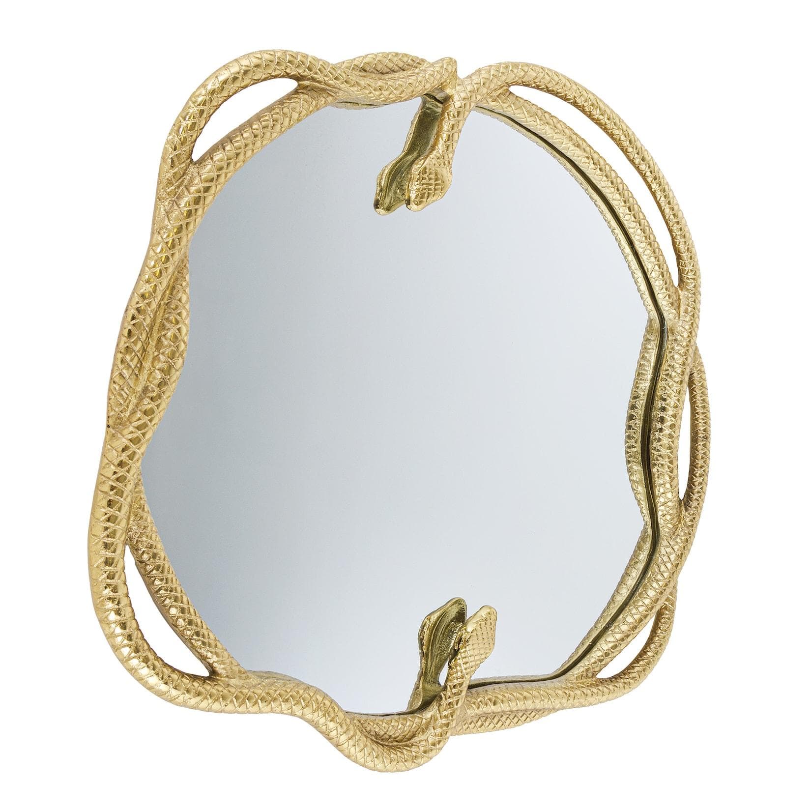 Riess Ambiente Spiegel SNAKE XL 85cm Gold Metall Schlangen-Skulptur