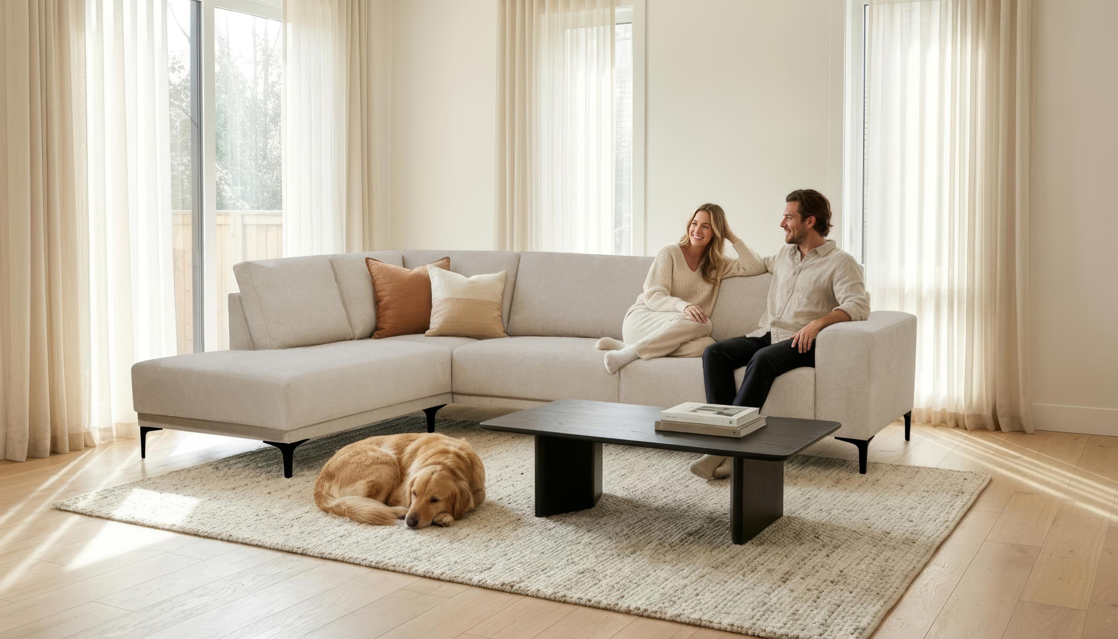OTTO HOME Ecksofa Xander L-Form Beige Chenille