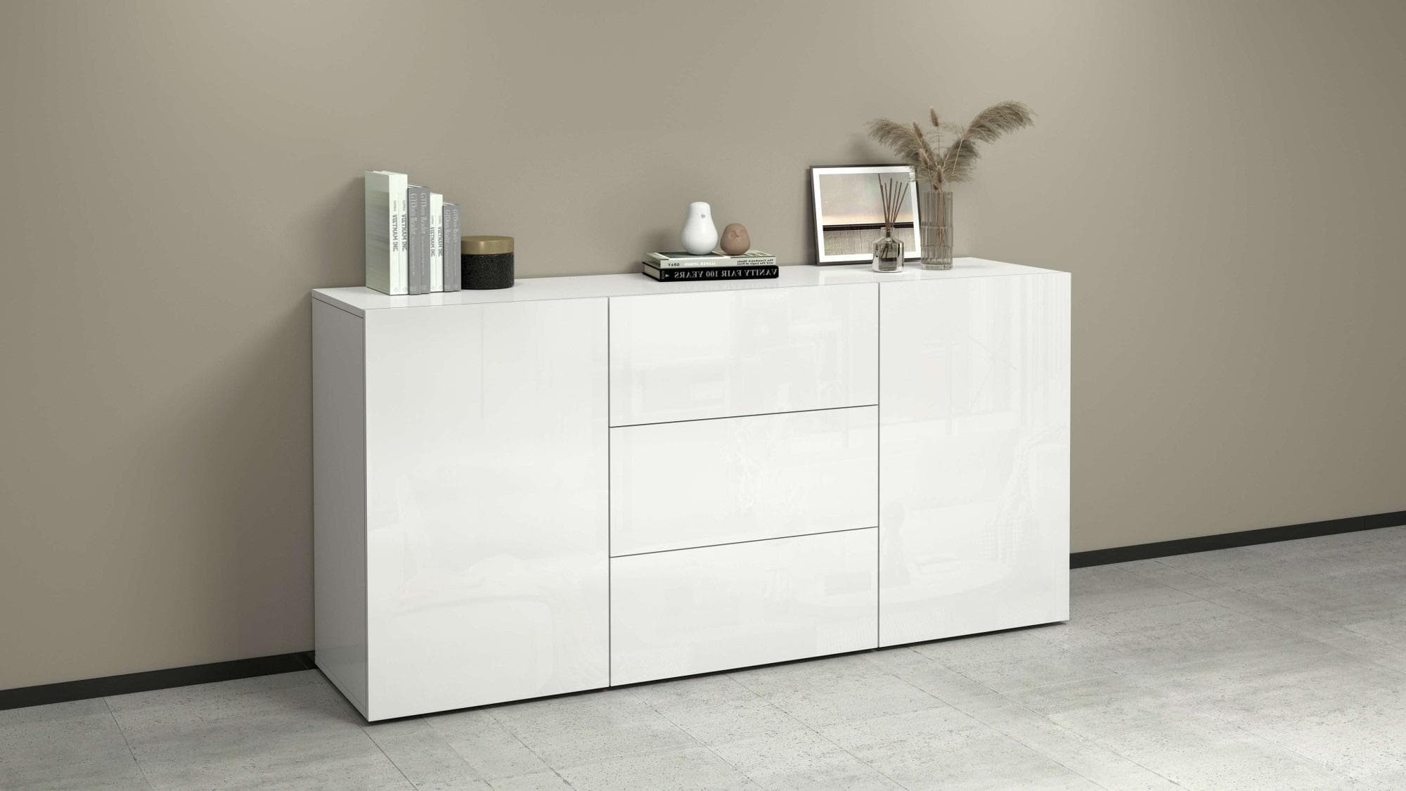 OTTO HOME Sideboard Egypt Weiß Hochglanz 160cm
