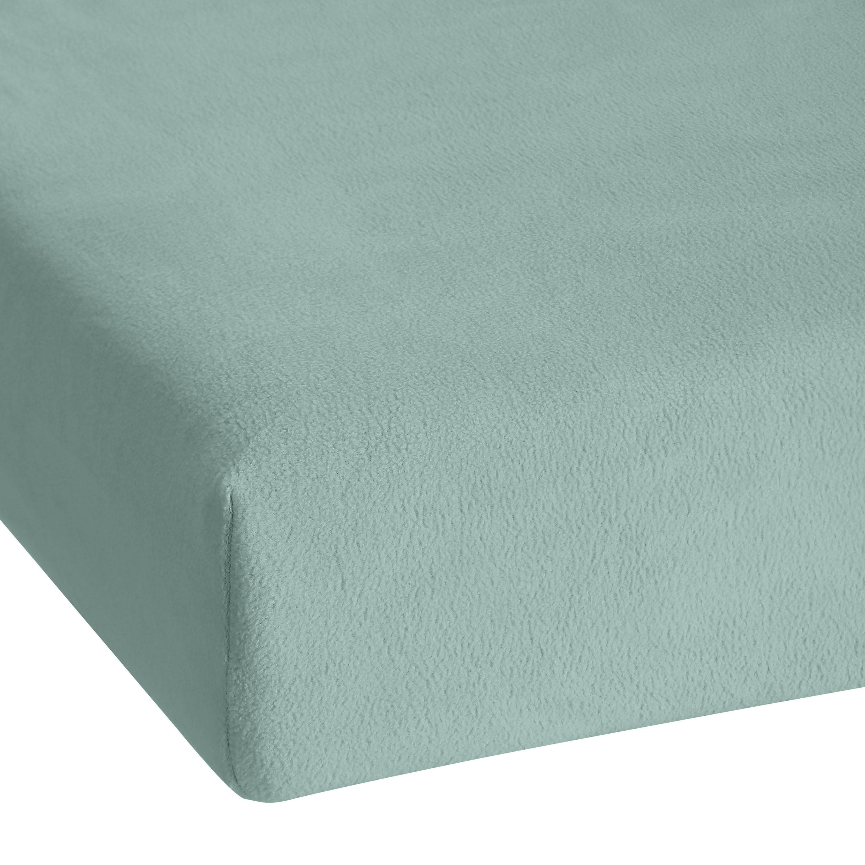 KUM Coral-Fleece Spannbettlaken Grün 200cm Microfaser