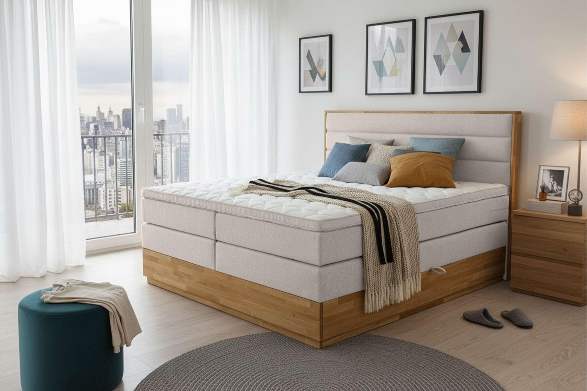 Home Affaire Boxspringbett Evelina Doppelbett Irish Cream