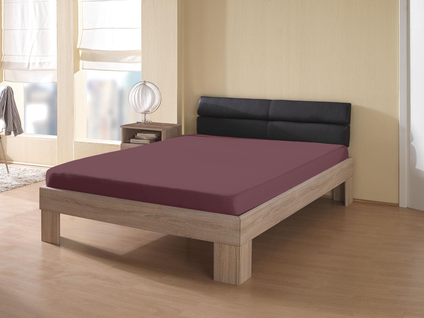 KUM Frottee-Stretch Spannbetttuch Rubin 80% Baumwolle