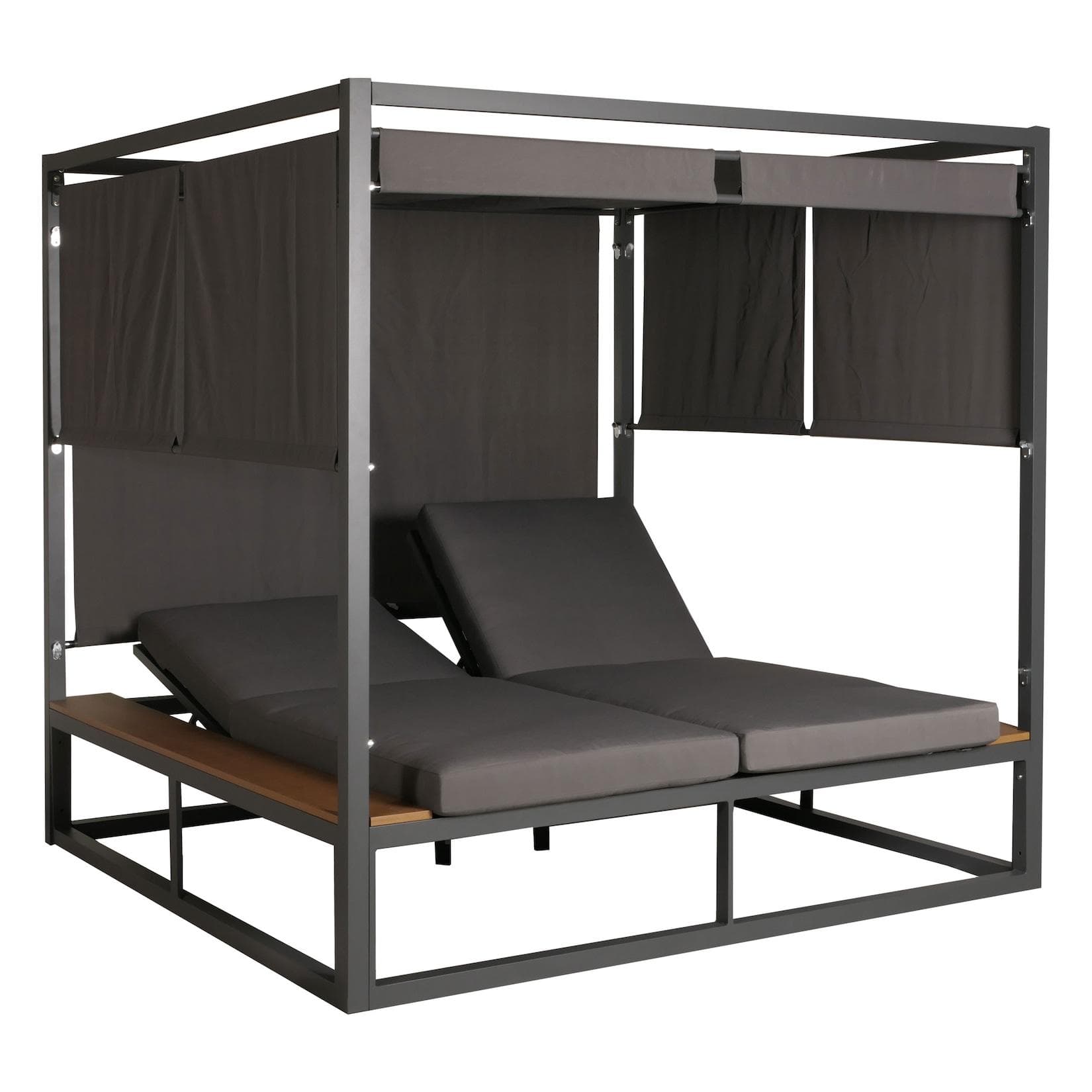 Aluminium Lounge-Gartenliege MCW-M63 Sonnenliege Bali-Liege Outdoor-Bett Daybed 10cm-Polster 200cm