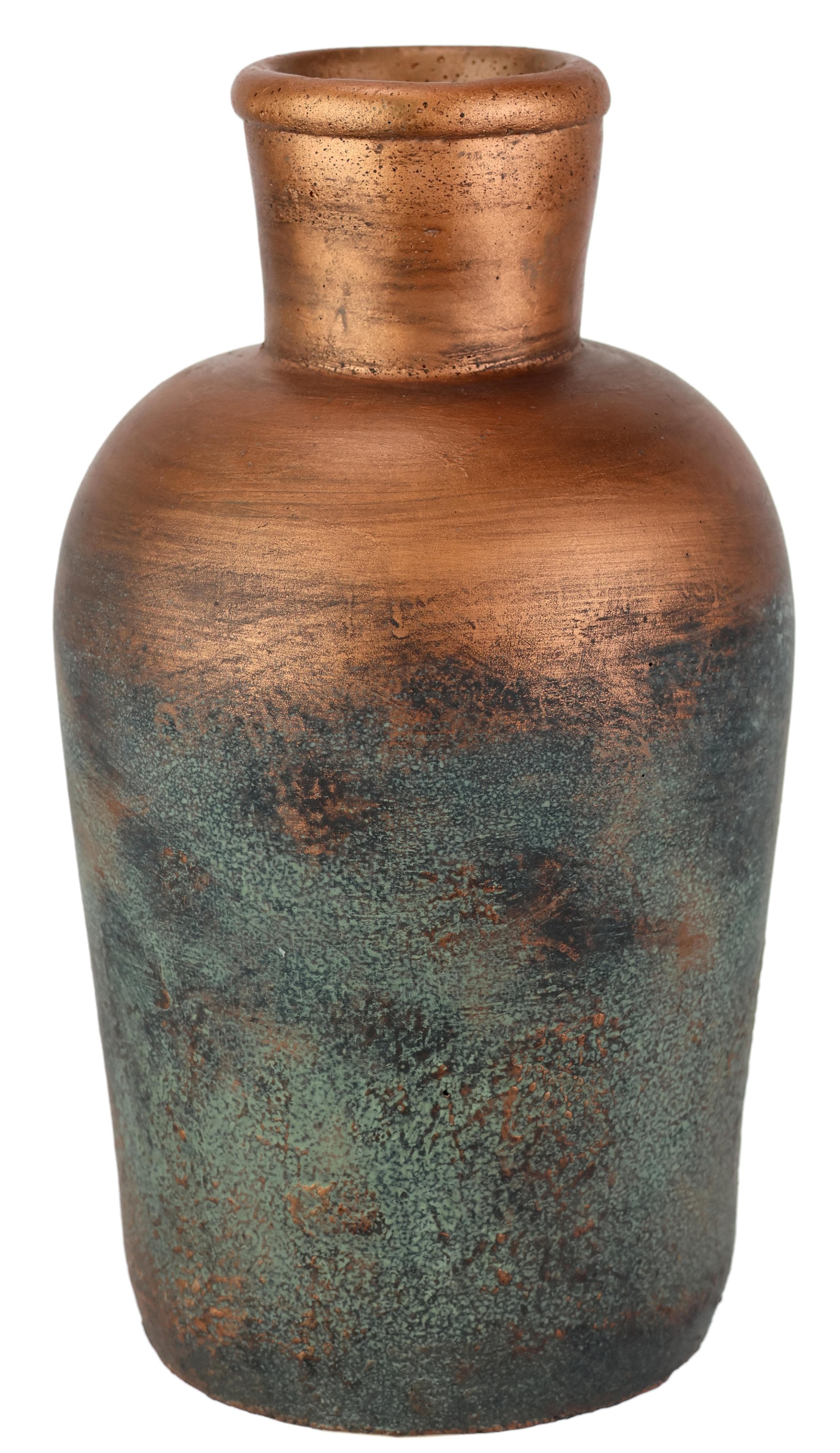 I.GE.A. Dekovase Zement-Vase Blau Bronze