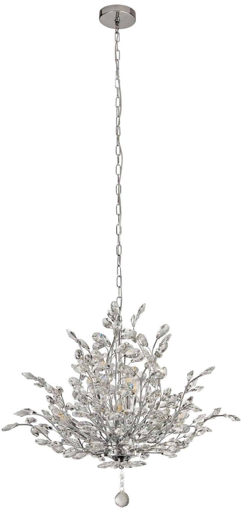 Glamouröser Kronleuchter aus Stahl und Glas