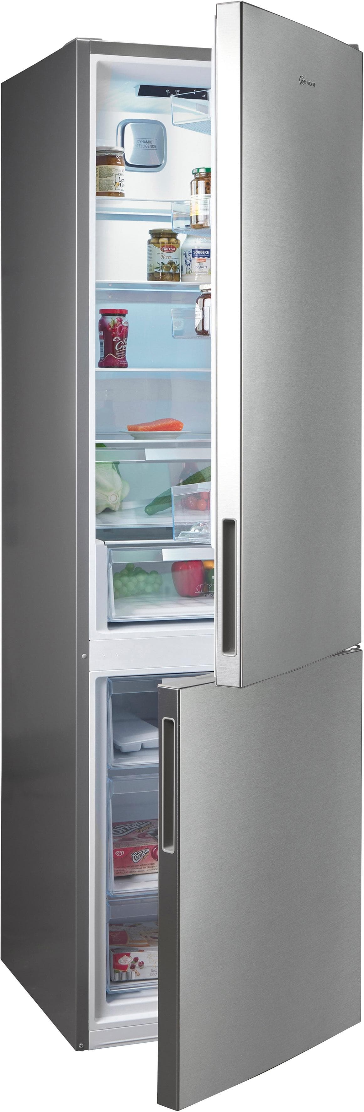 BAUKNECHT Kühl-/Gefrierkombination KGDNF 203 B Edelstahloptik