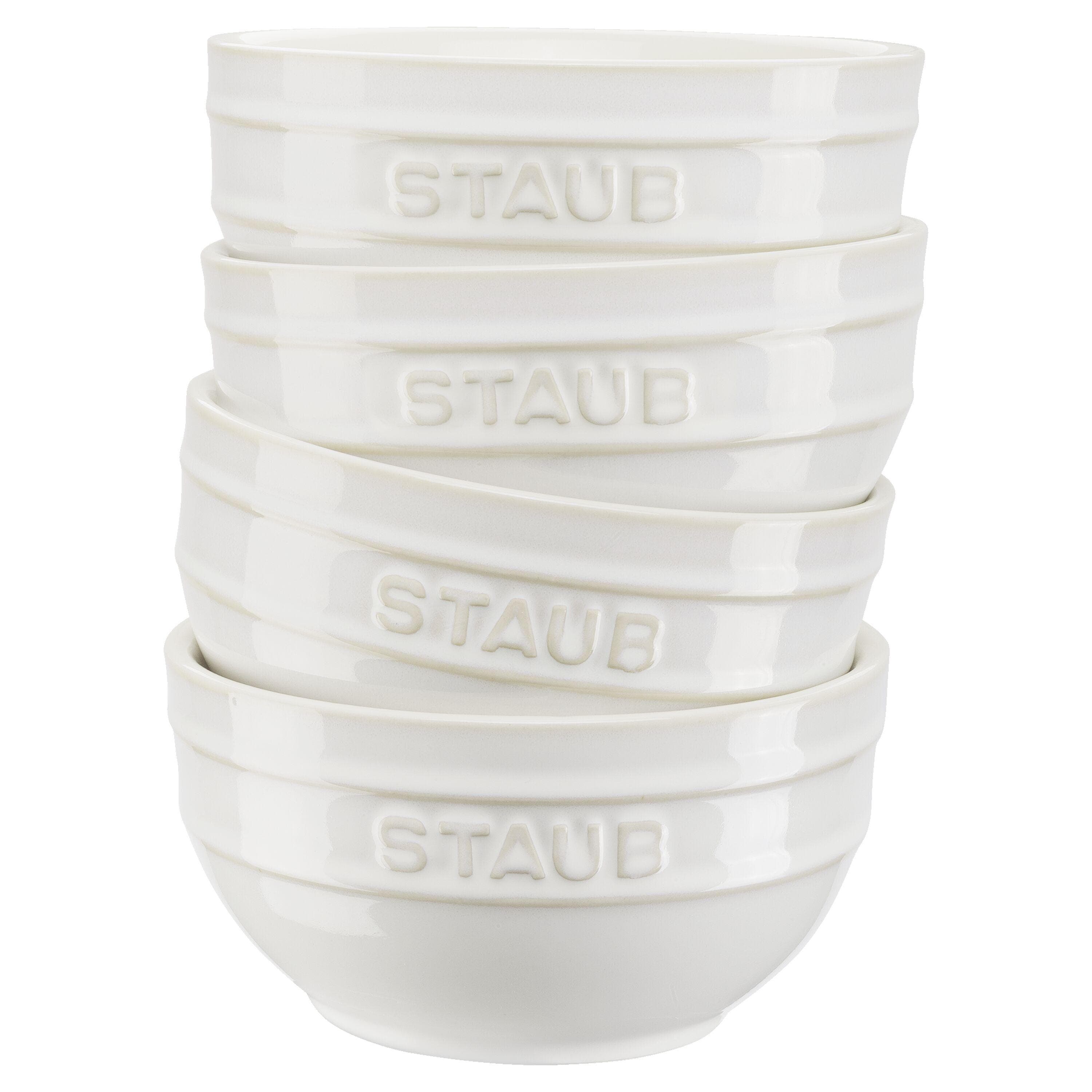 Staub Ceramique Schüssel-Set 4-tlg. 12 cm Elfenbein-Weiß Keramik