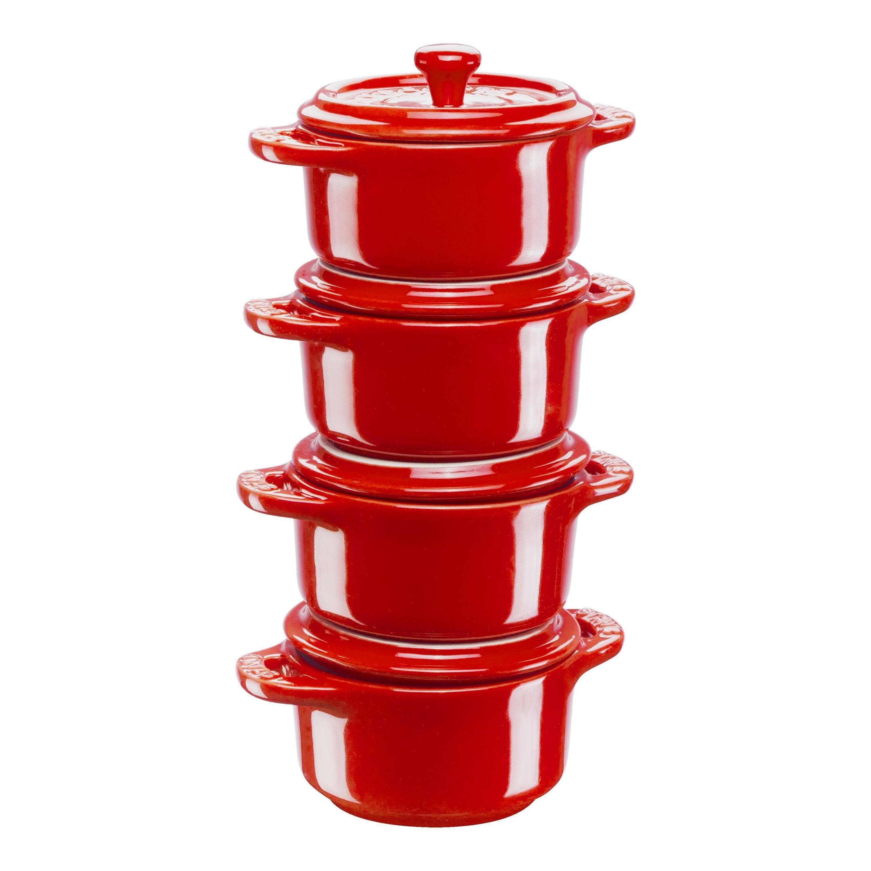 Staub Ceramique Cocotte Set 4-tlg. Kirsch-Rot Keramik