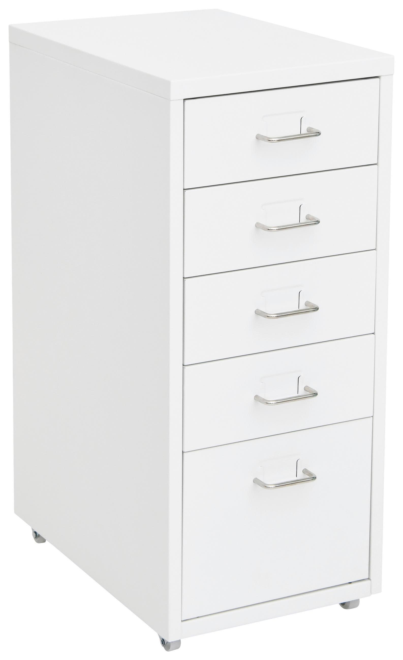 Rollcontainer Metallica Weiß - Metall Organizer mit Rollen