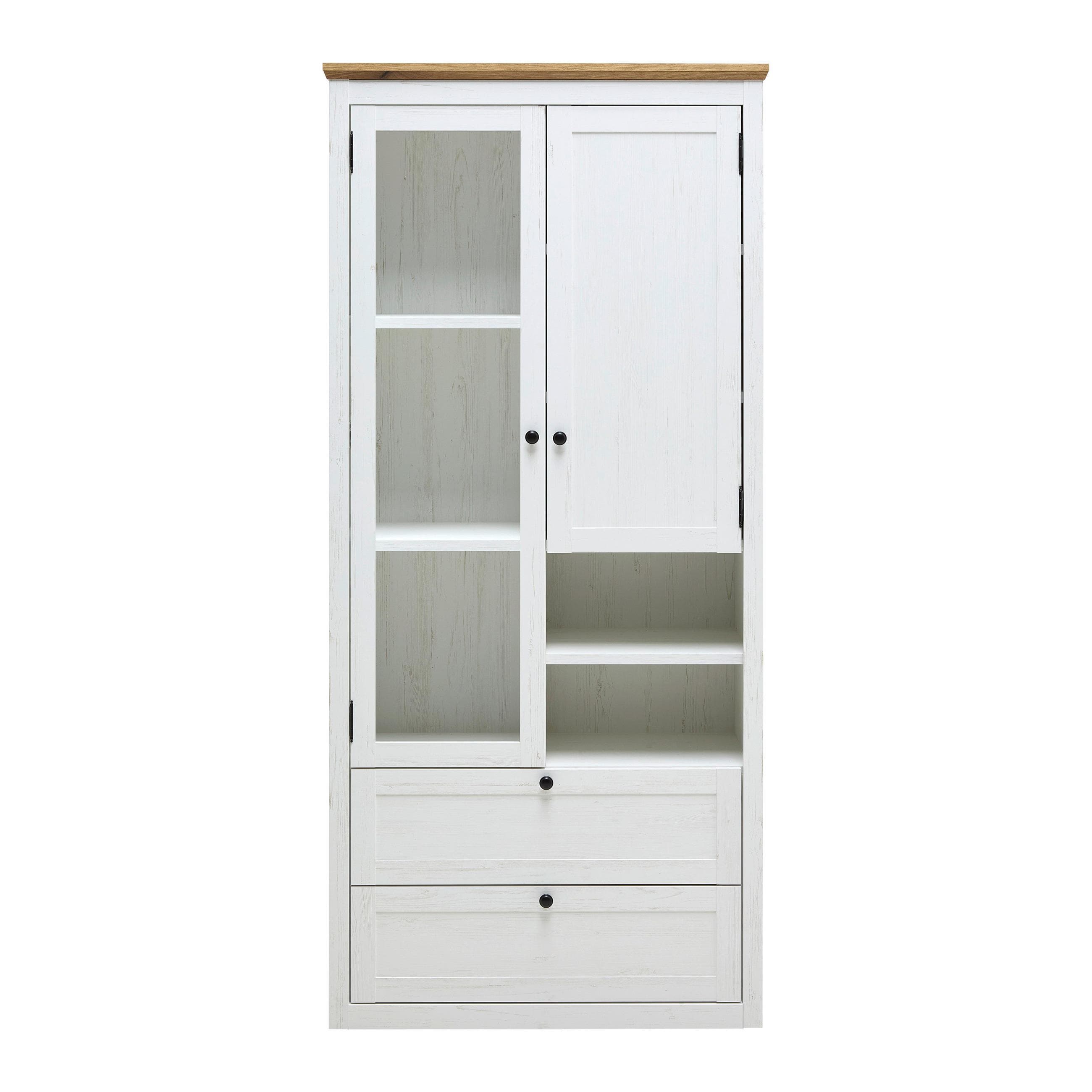 Vitrine Korsika Eichefarben/Weiß Mömax DE