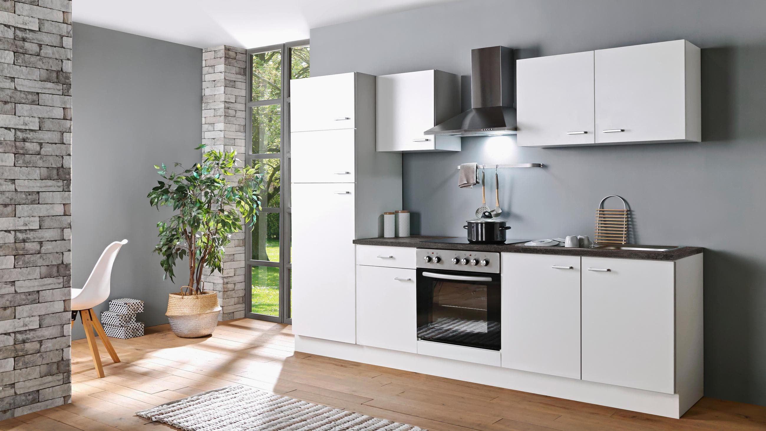 Menke Küchenblock White-Classic Weiß ca. 270 cm