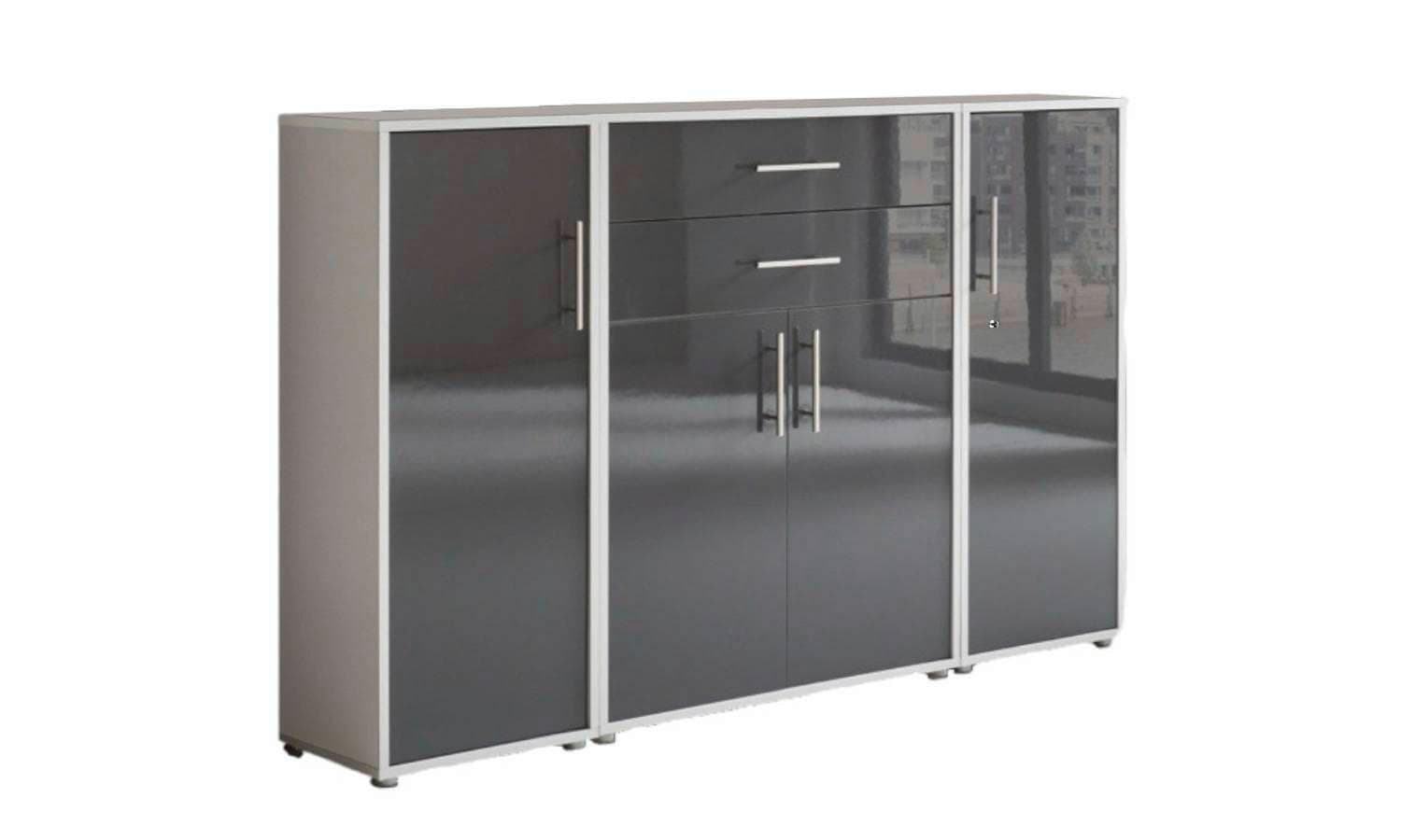 Aktenschrank Office Edition Sw Set 16 Grau