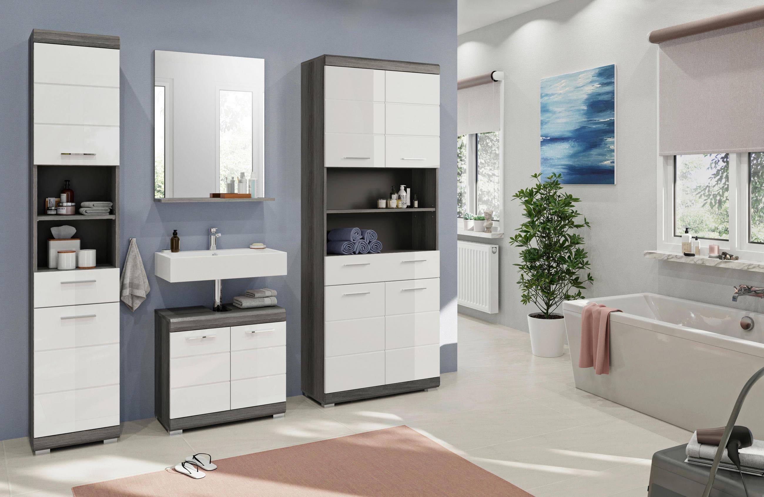 Badezimmer Scout 4-tlg. Anthrazit/Weiß