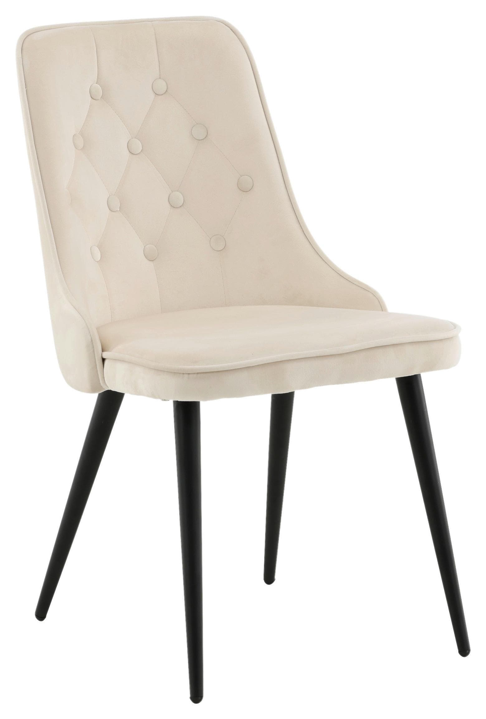 STUHL-SET VELVET DELUXE Beige/Schwarz