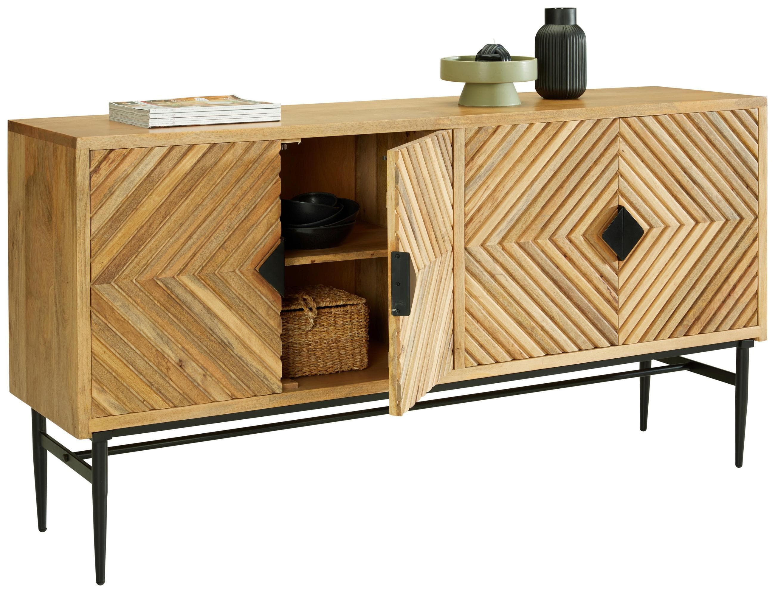 Sideboard Gatsby Hellbraun/ Schwarz
