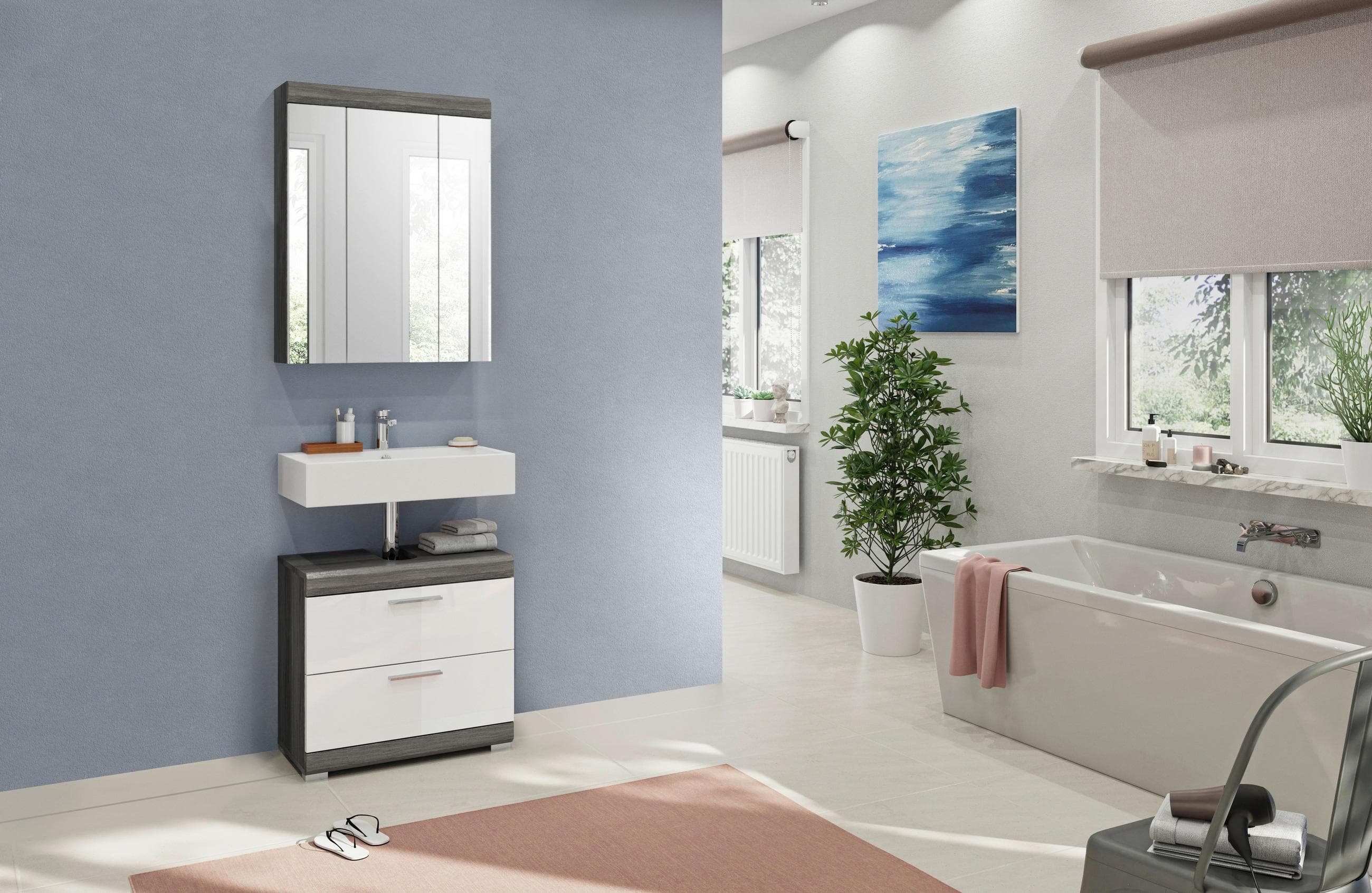 Badezimmer Scout 2-tlg. Anthrazit/Weiß Mömax DE