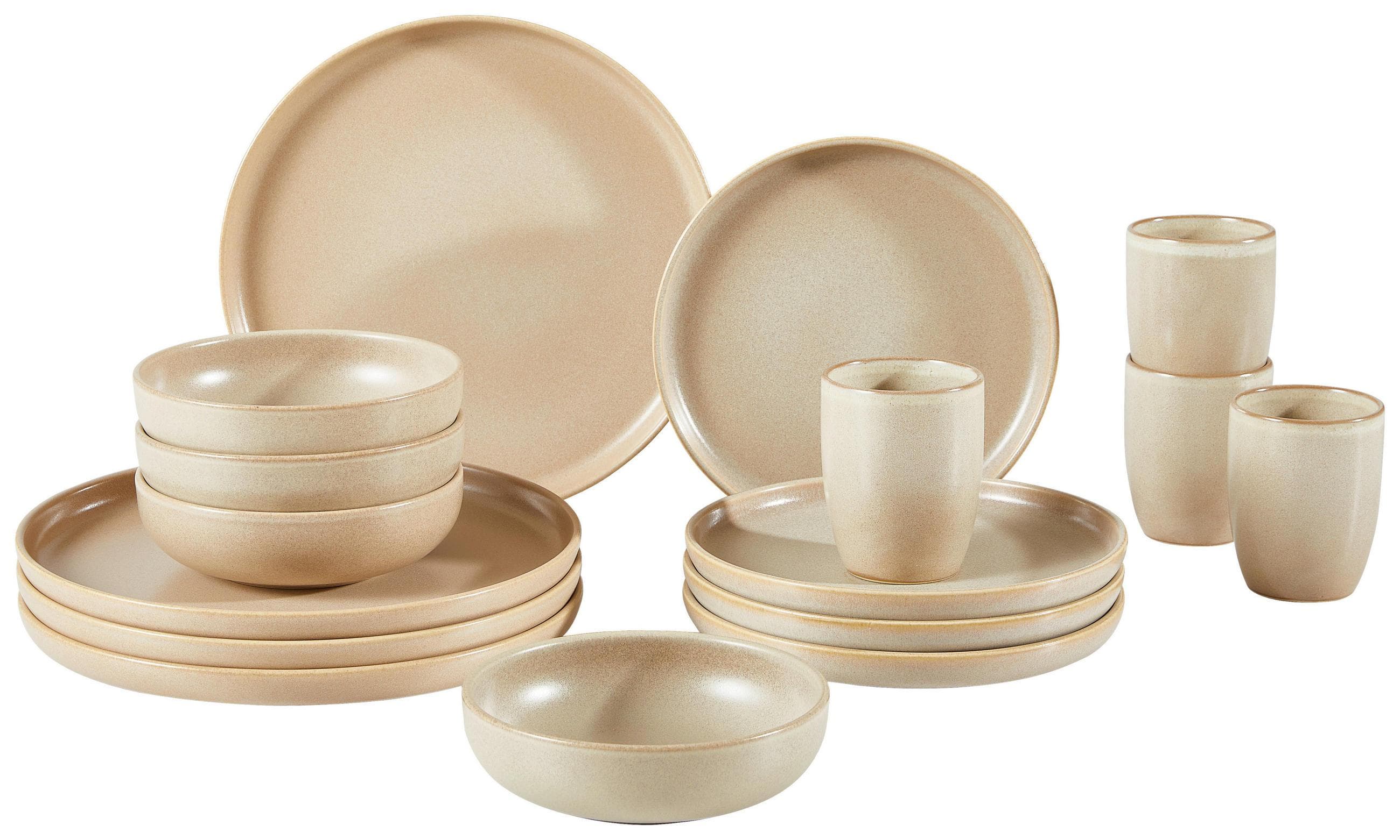 Creatable Kombiservice Uno Sandfarben 16-teilig Keramik