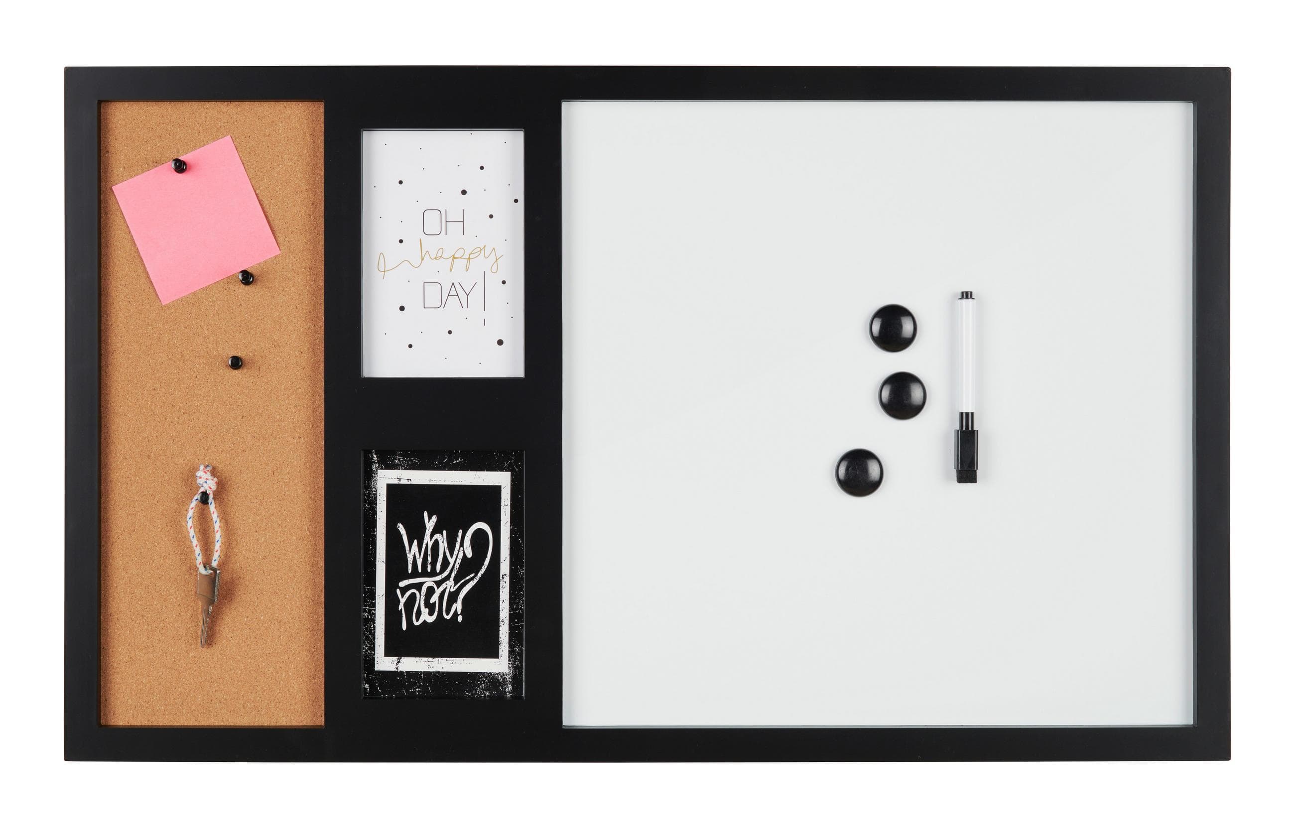 Memoboard Multiple ca. 69x41x2cm Schwarz/Weiß