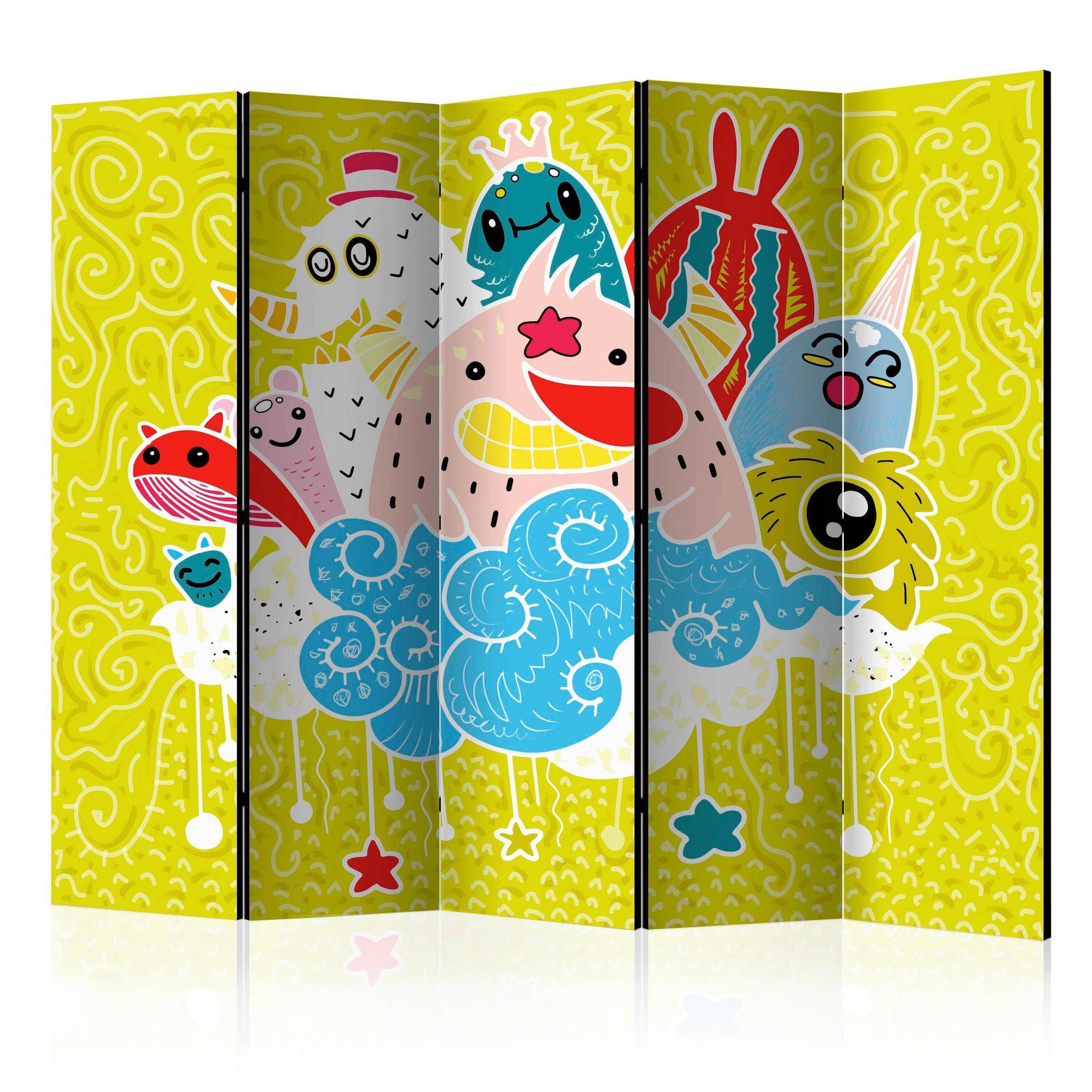 Artgeist Paravent Happy Creatures II Multicolor
