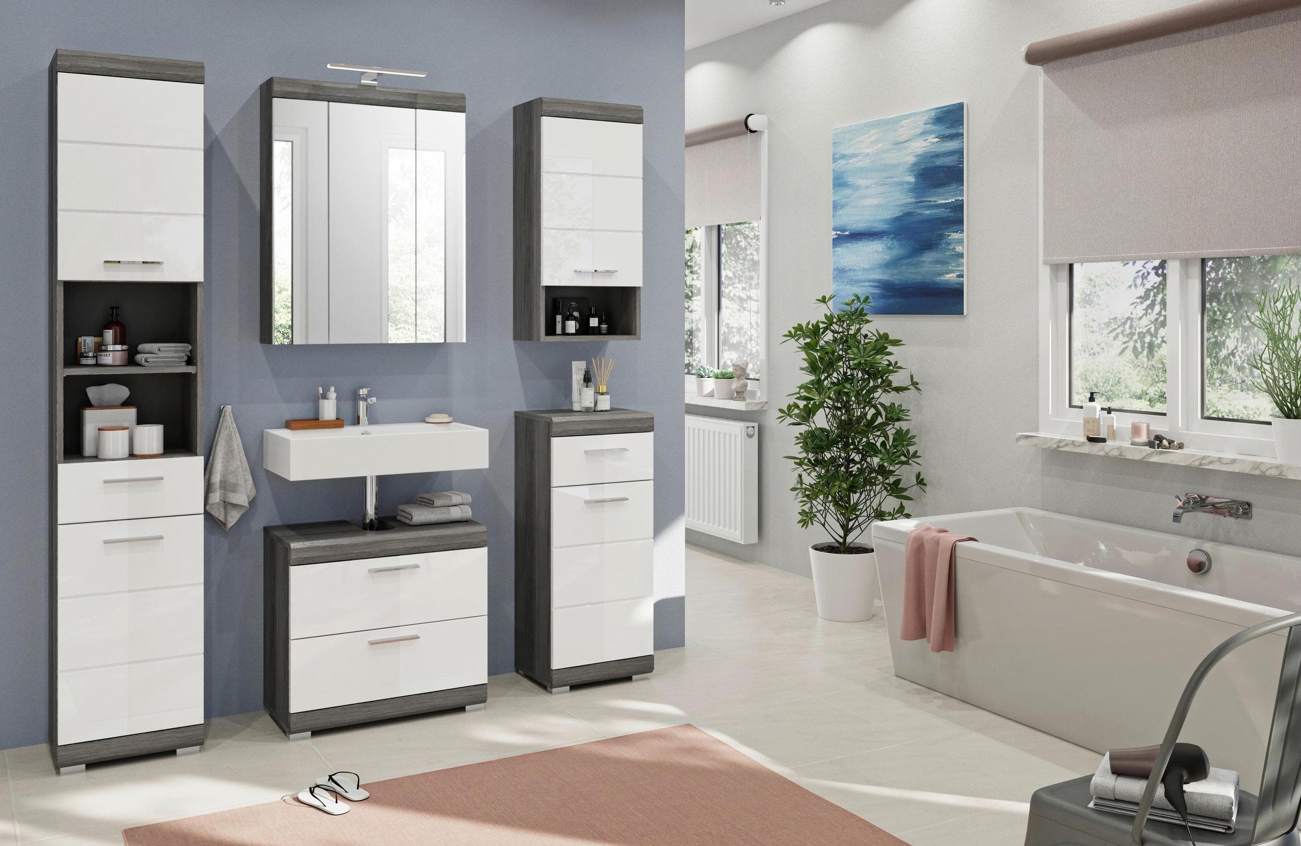 Badezimmer Scout 5-tlg. Anthrazit/Weiß