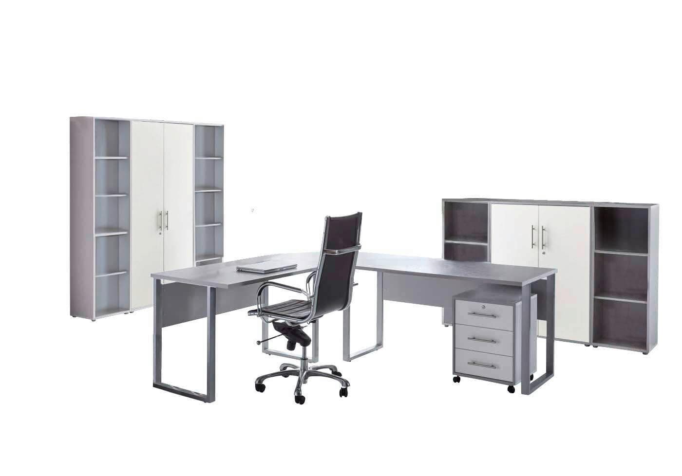 Büro Office Edition Set 5 Grau Weiß