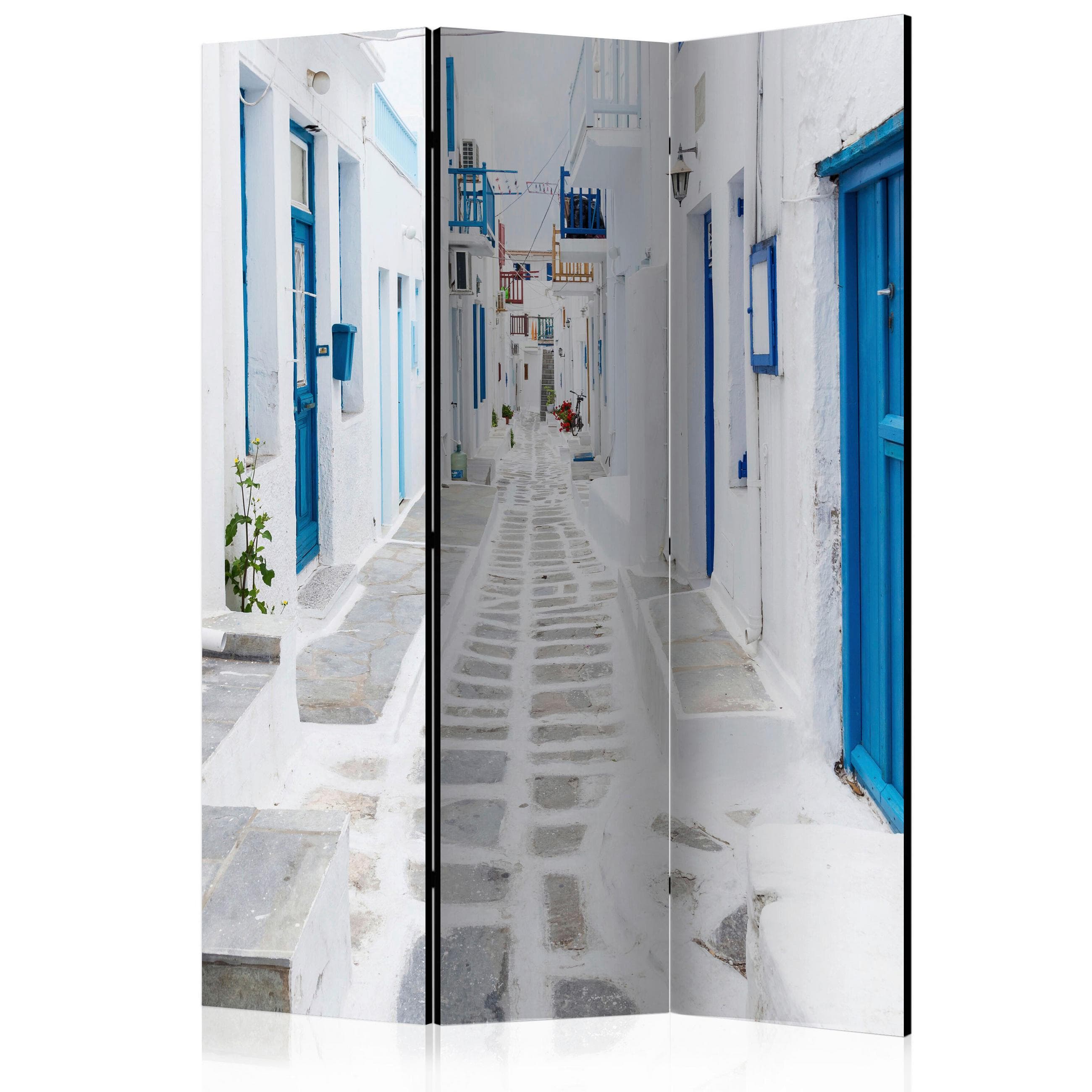 Artgeist Paravent Greek Dream Island Weiß/Hellblau