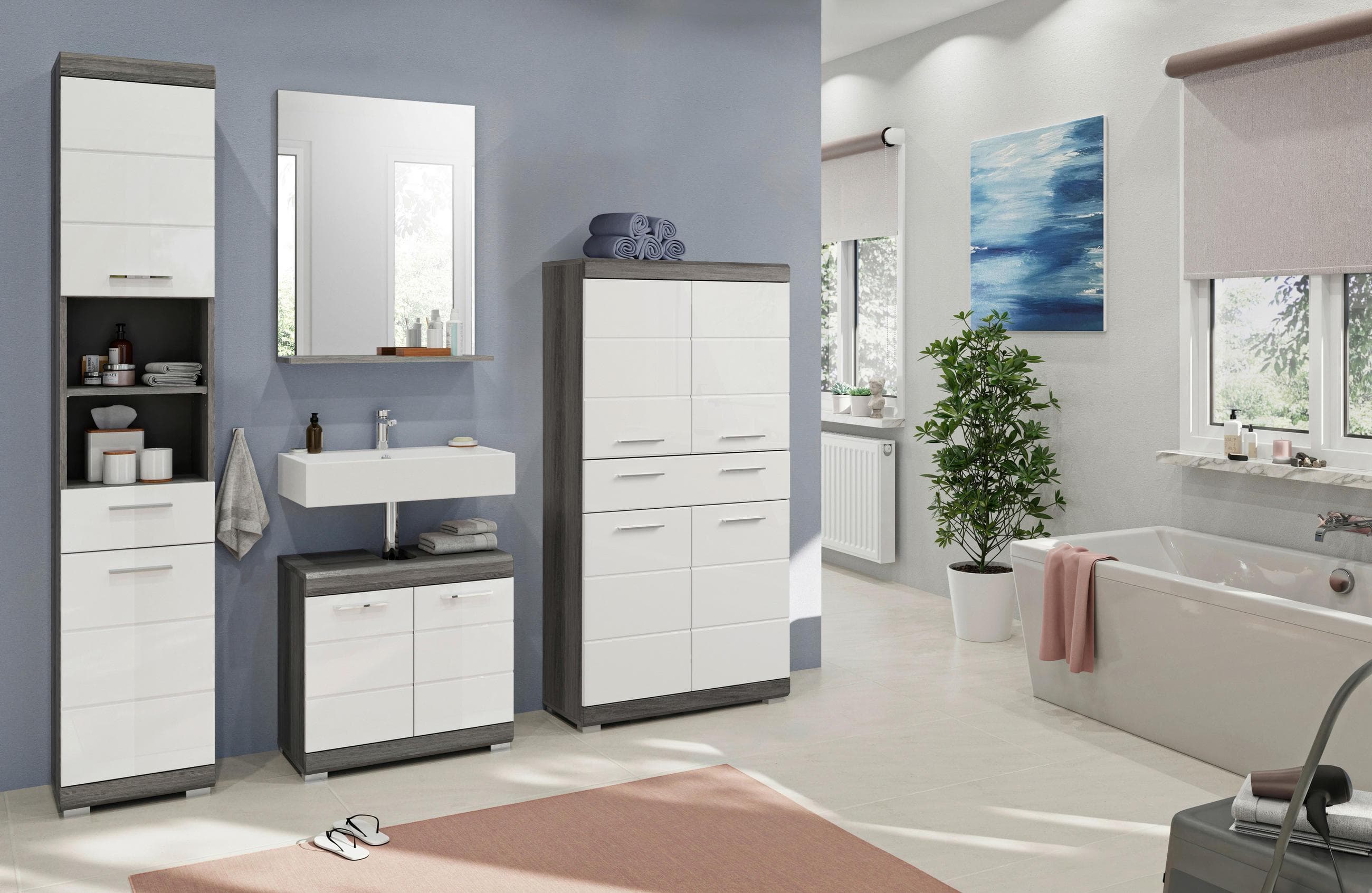 Badezimmer Scout 4-tlg. Anthrazit/Weiß