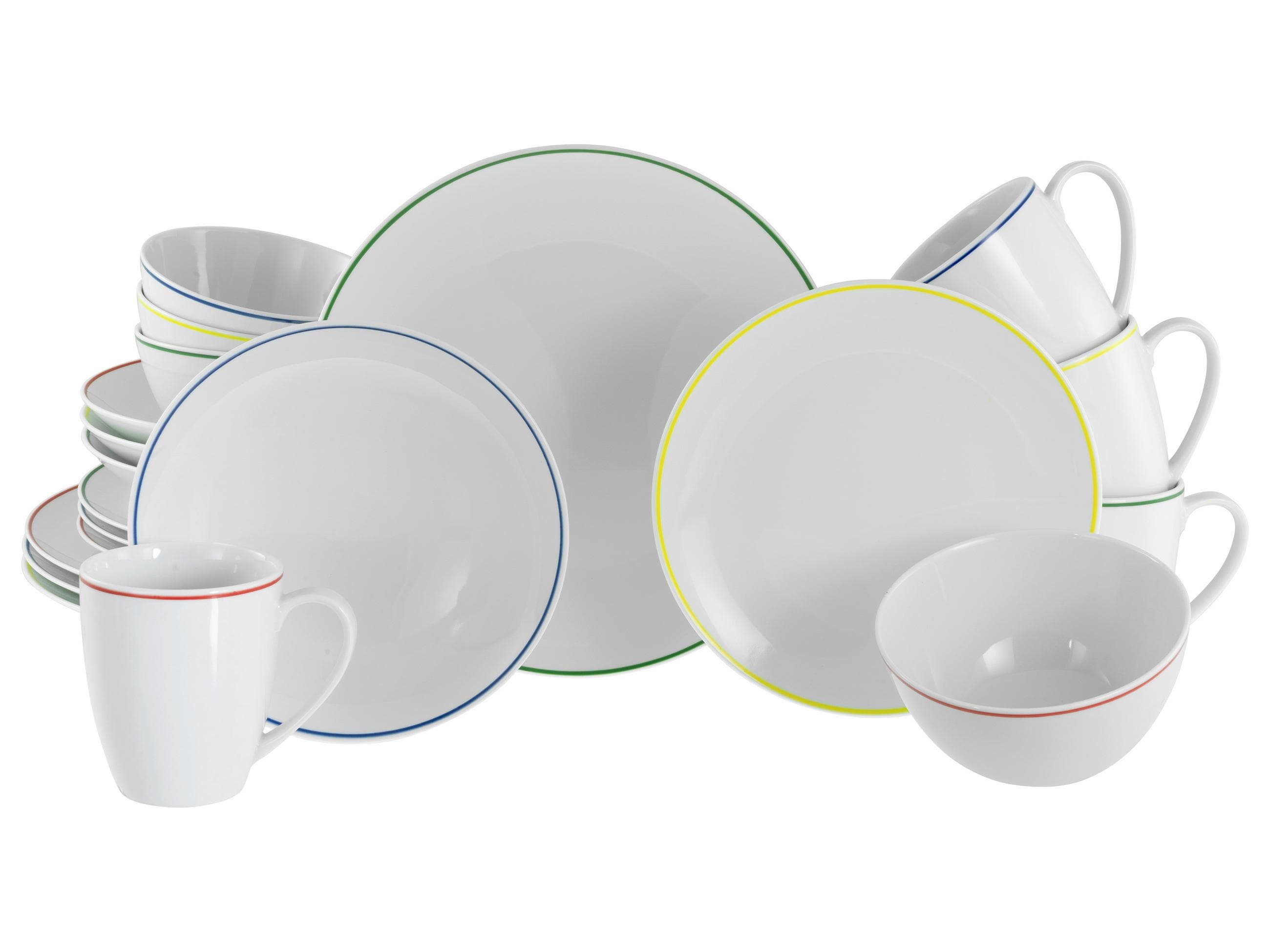 Creatable Kombiservice Luna Color Weiß/Multicolor 20-teilig