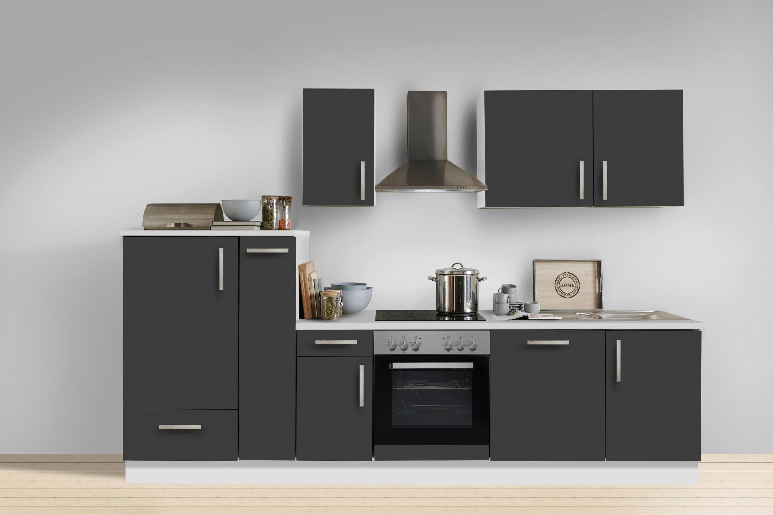 Menke Küchenblock White-Premium Grau/Weiß ca. 300 cm