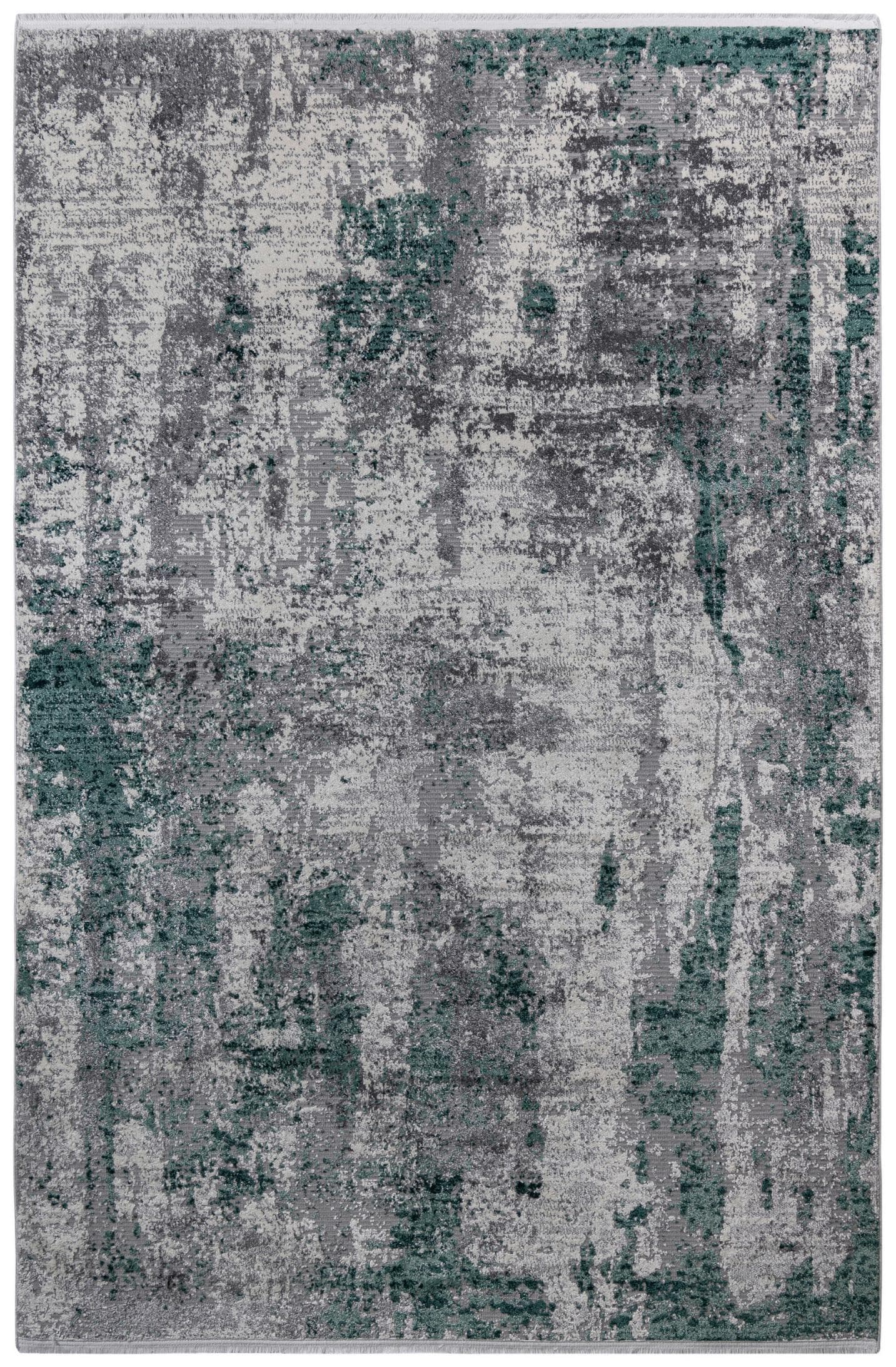 Webteppich Malik ca. 160x230cm Hellgrün/Weiß