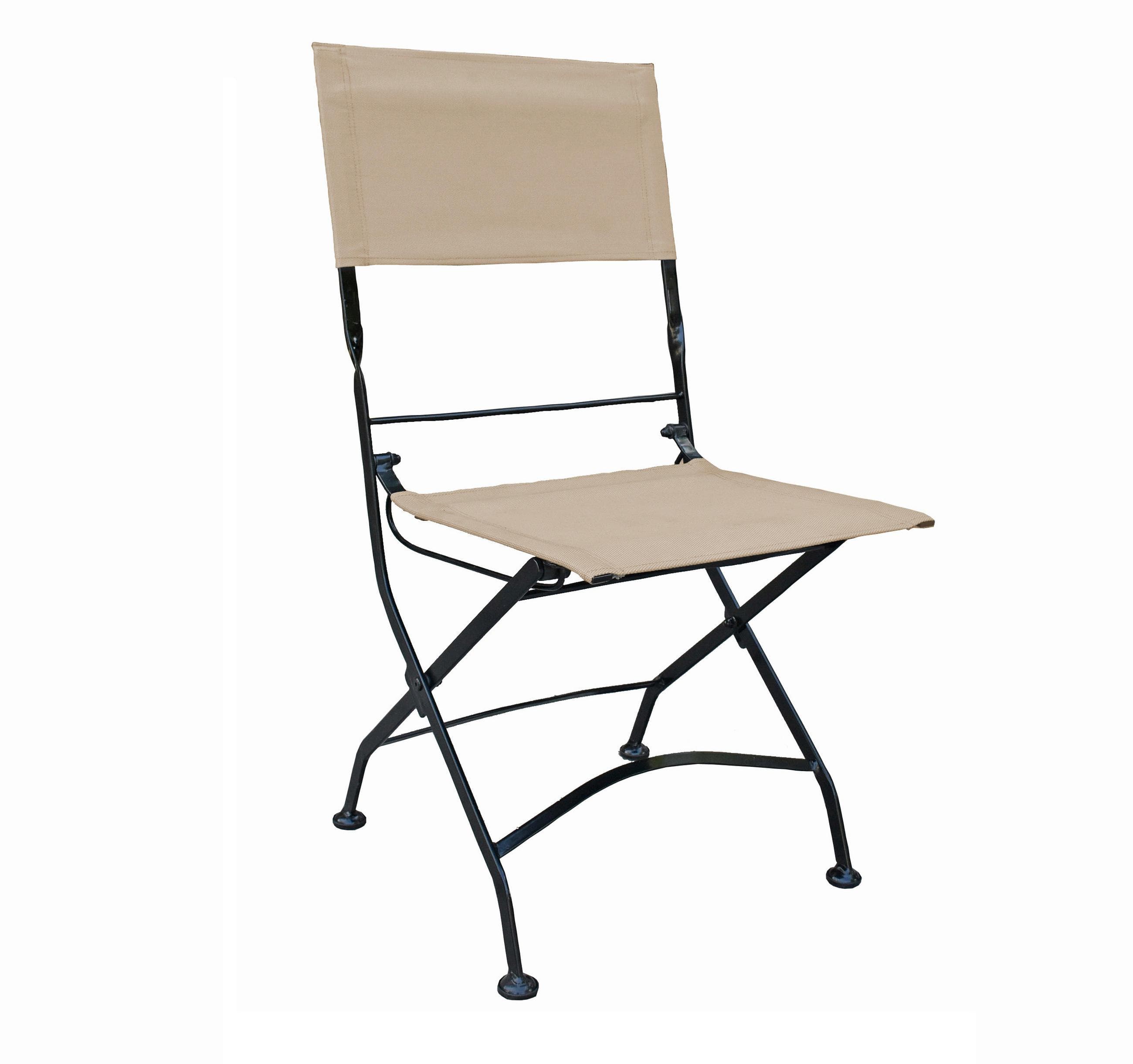 Gartenstuhl-Set Triest 2er Schwarz/Beige
