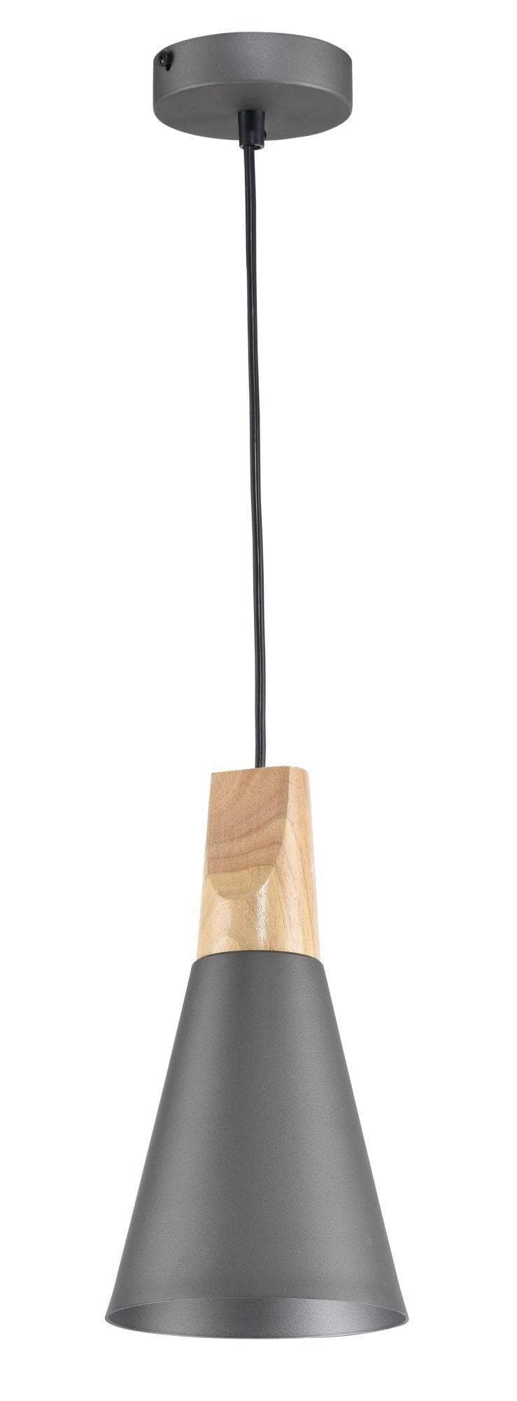Hängeleuchte Bicones Anthrazit Ø 14cm Metall Buche
