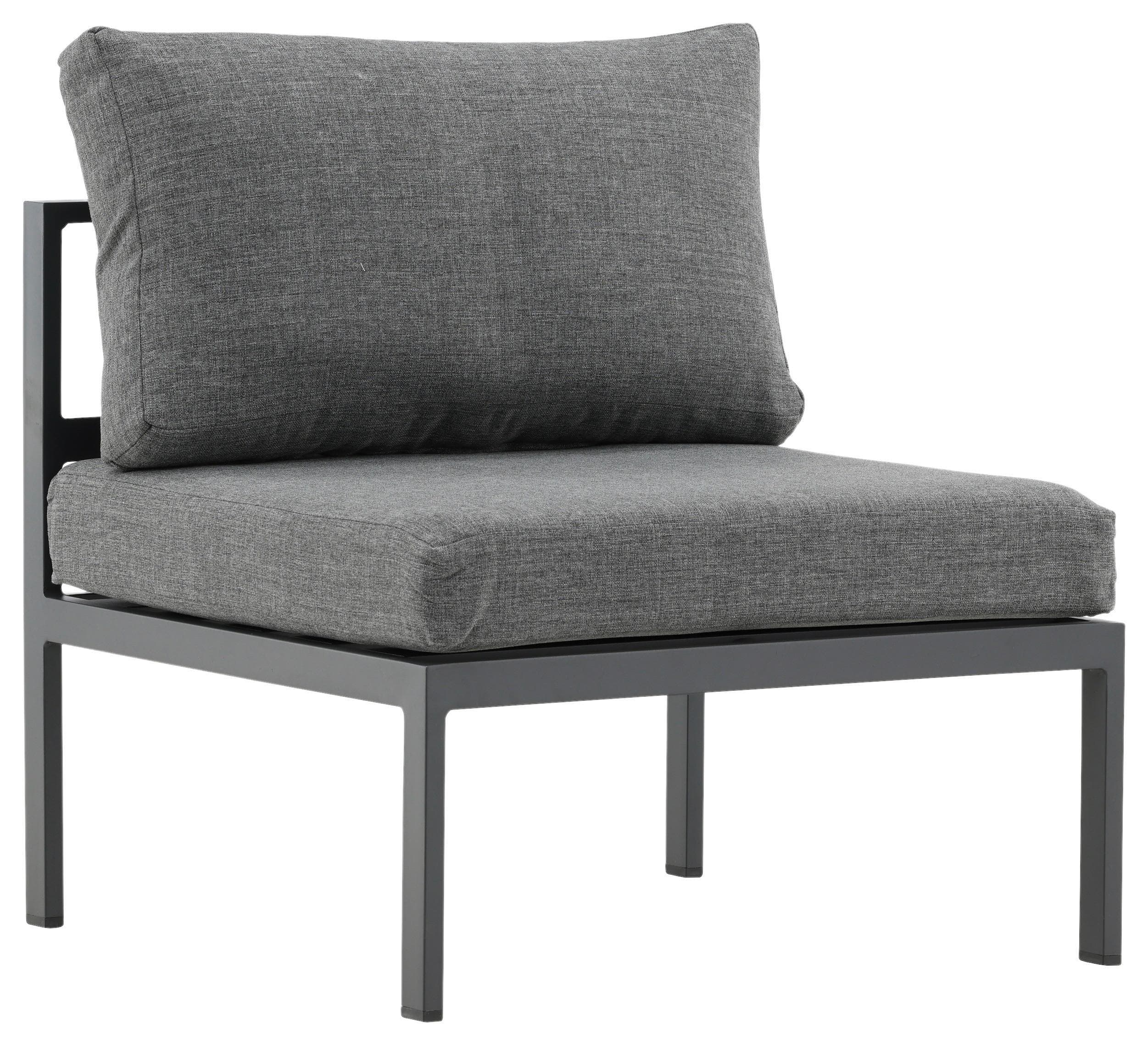 Loungesessel Copacabana Grau Schwarz Metall
