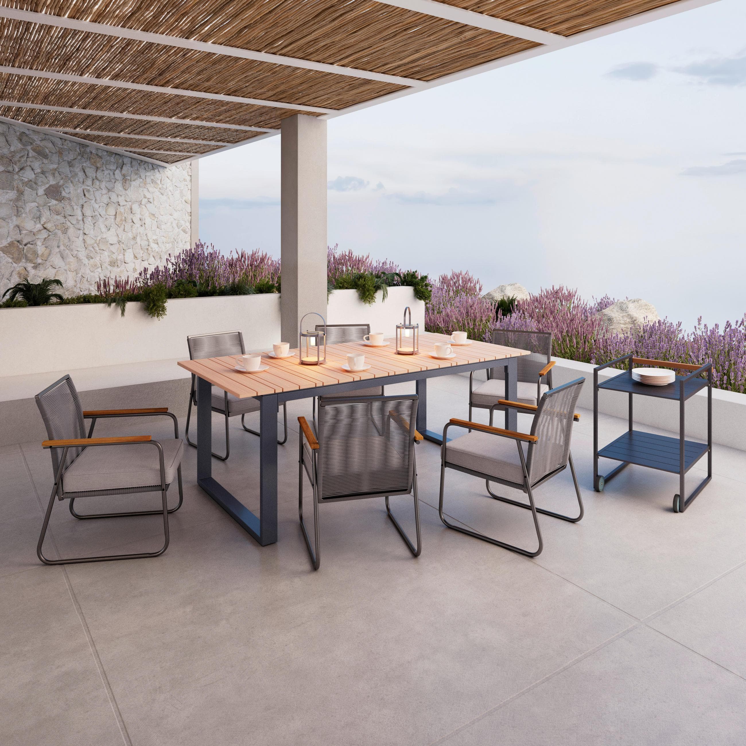 Gartentisch Ruby Teakfarben Dunkelgrau Mömax