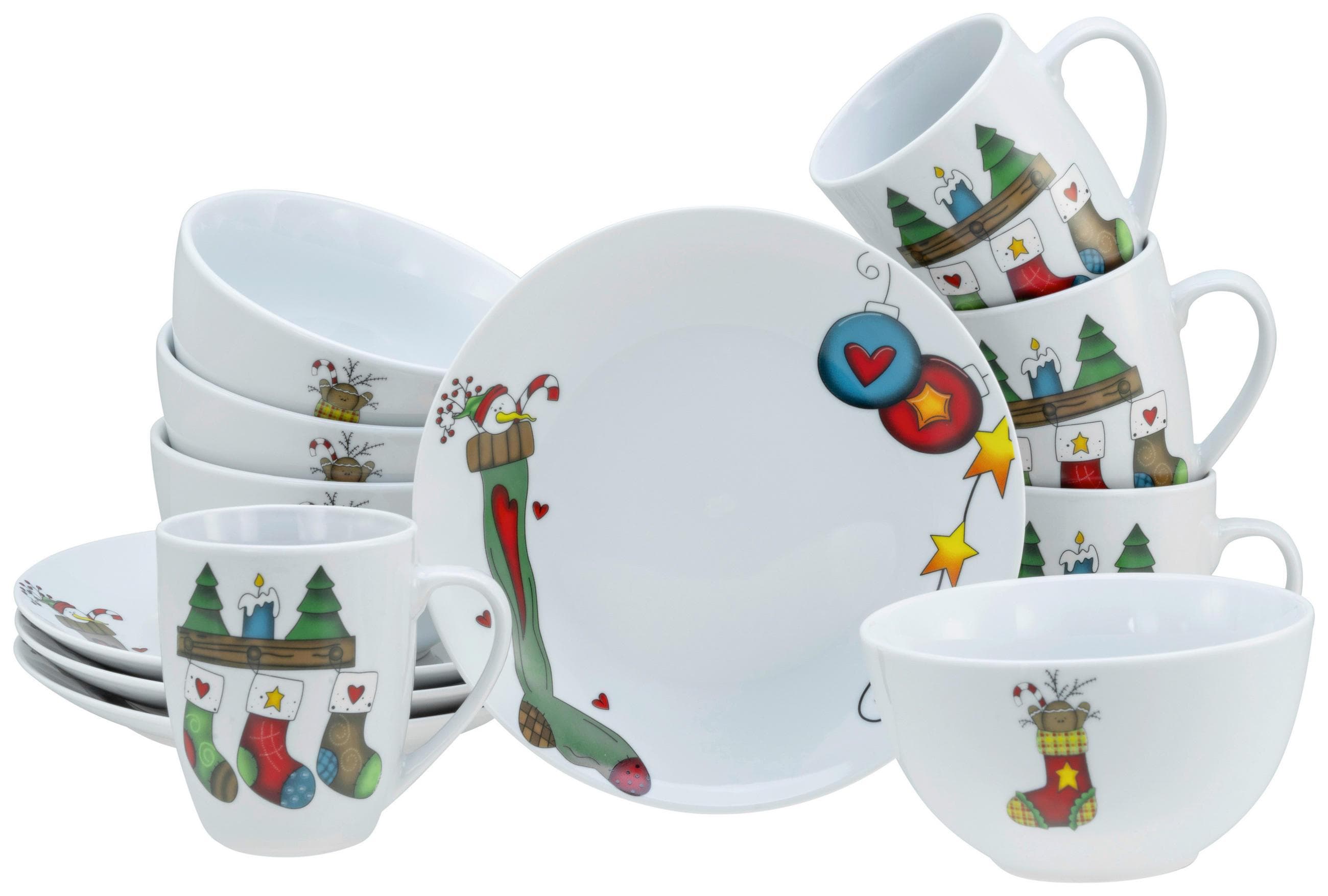 Frühstücksservice Luna Multicolor 12-teilig Keramik