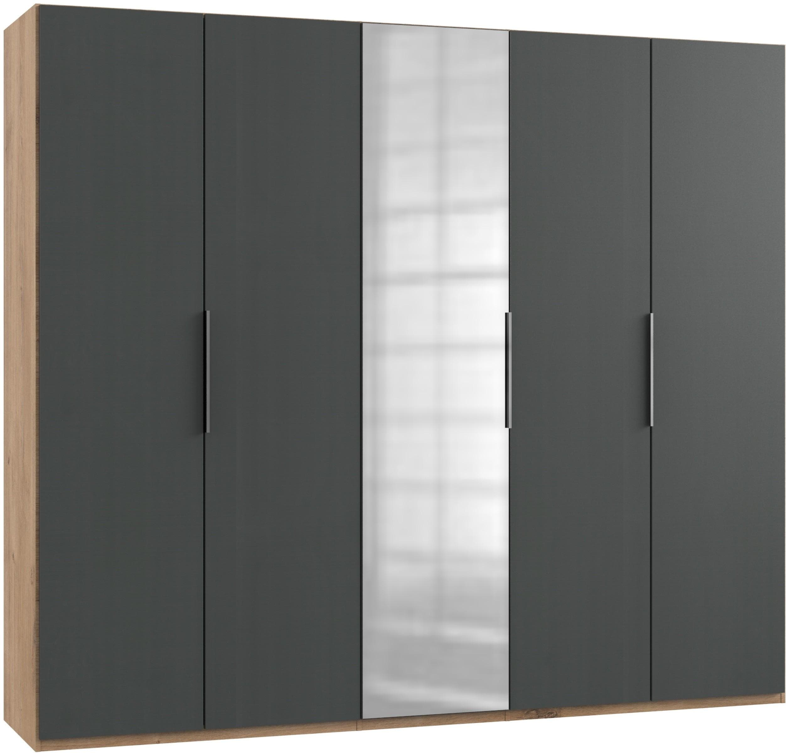 Drehtürenschrank Level 36A mit Spiegel Graphitfarben