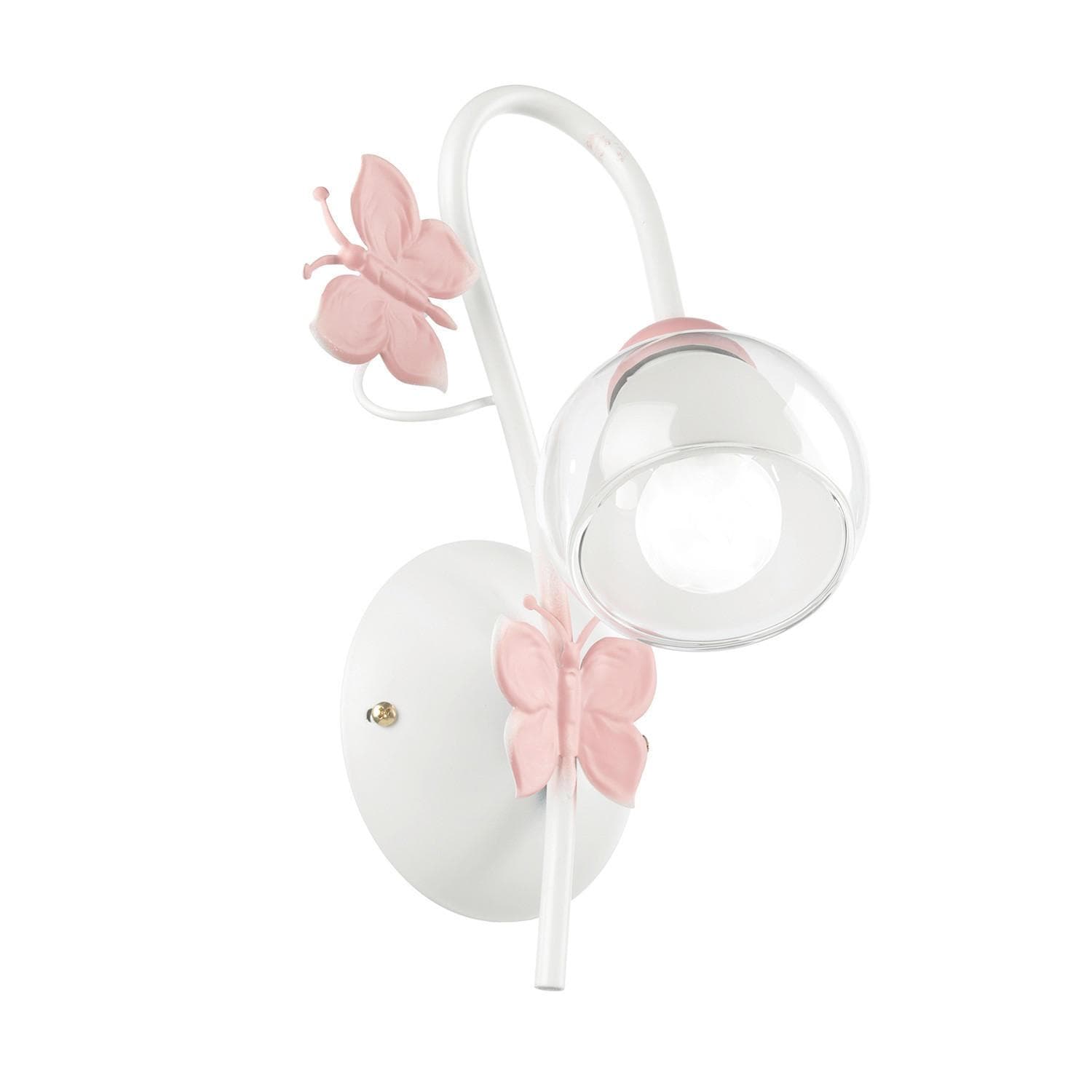 Kinderwandleuchte Butterfly Weiß/Pink max. 6 Watt Wandlampe