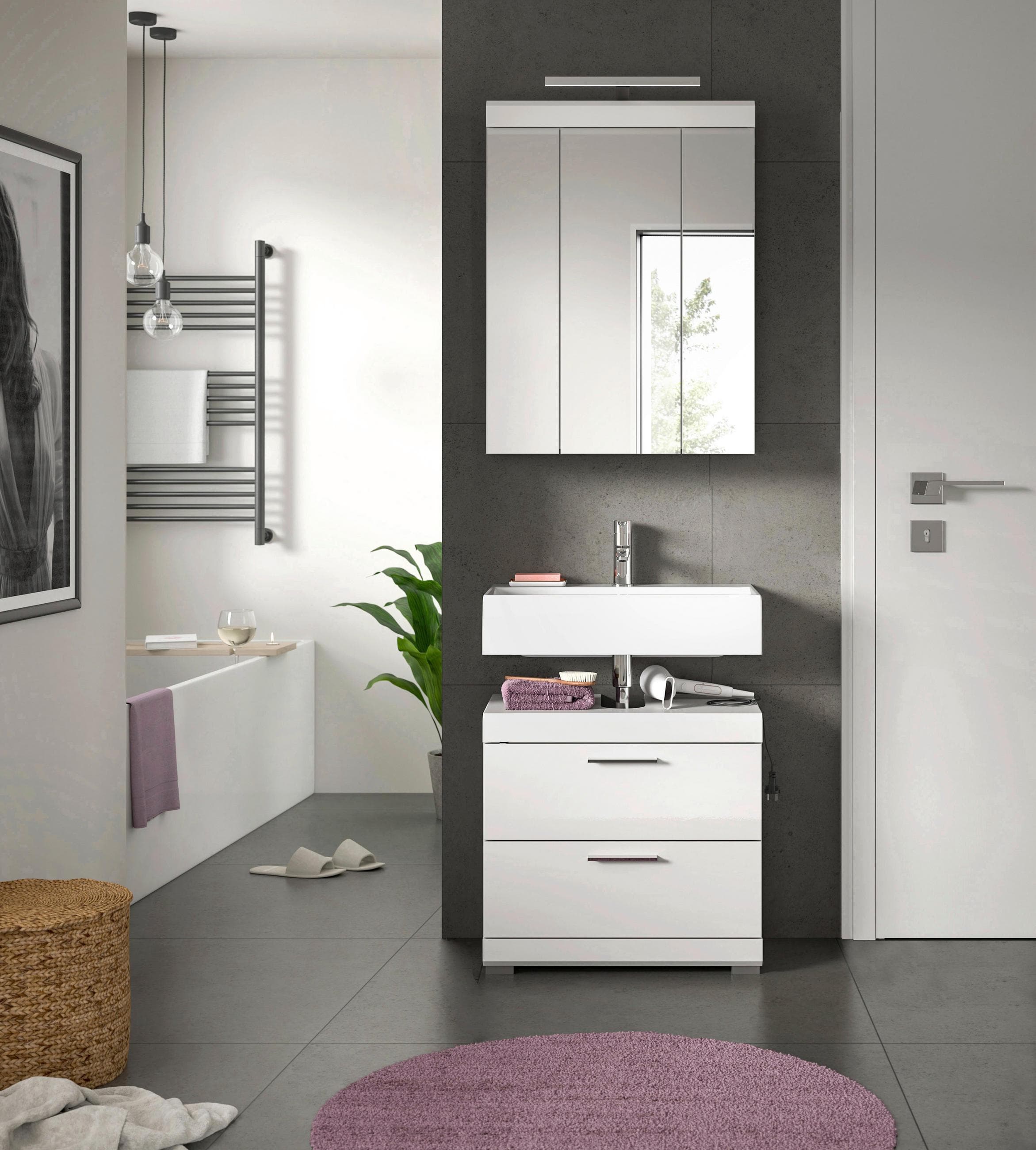 Badezimmer SCOUT 2-telig Weiß Hochglanz Mömax DE