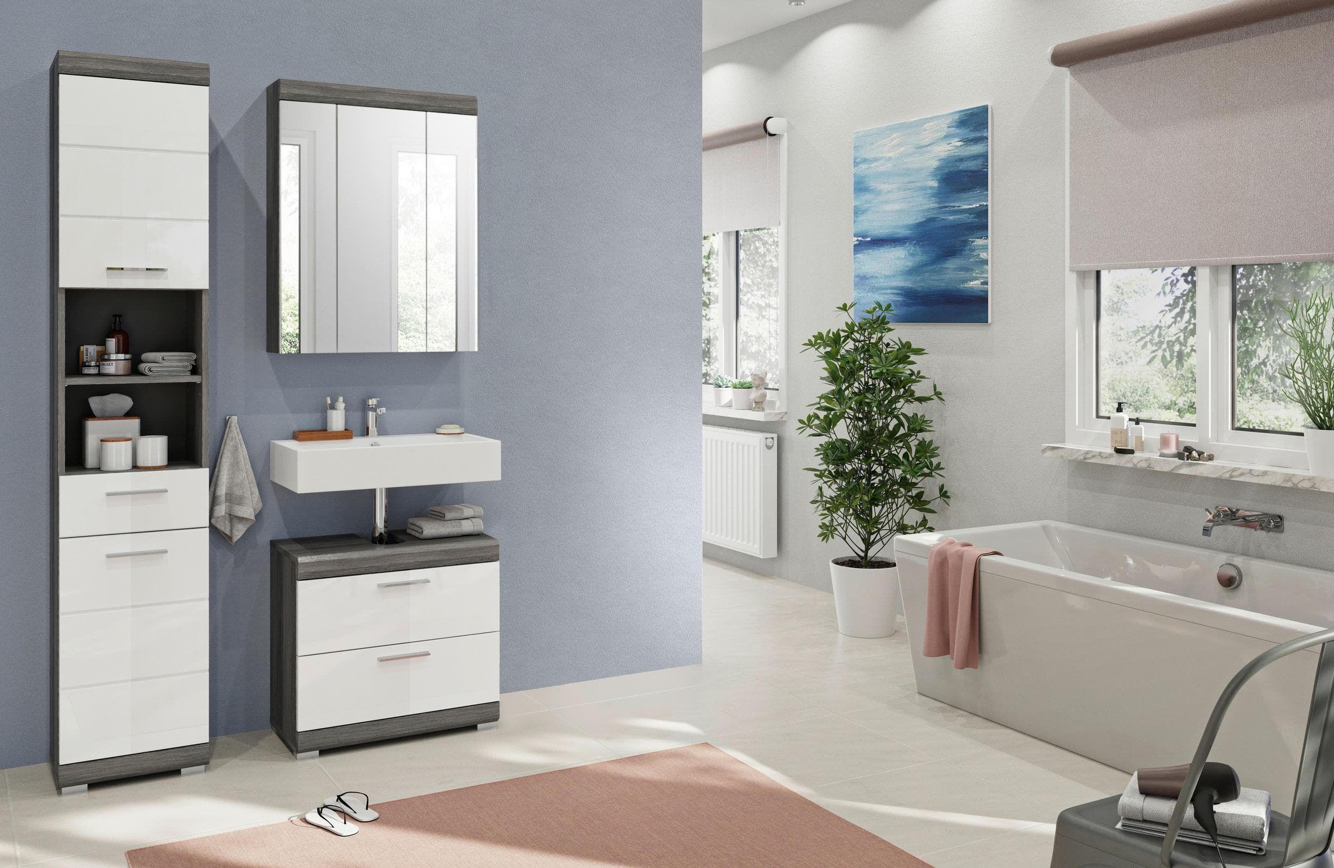 Badezimmer Scout 3-tlg. Anthrazit/Weiß