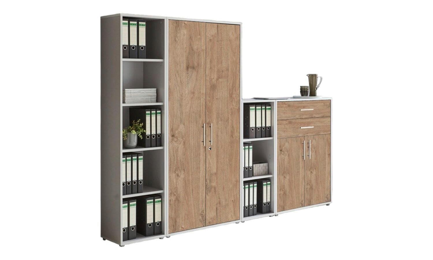 Aktenschrank Office Edition Sw Set 22 Grau/Eichefarben Mömax DE