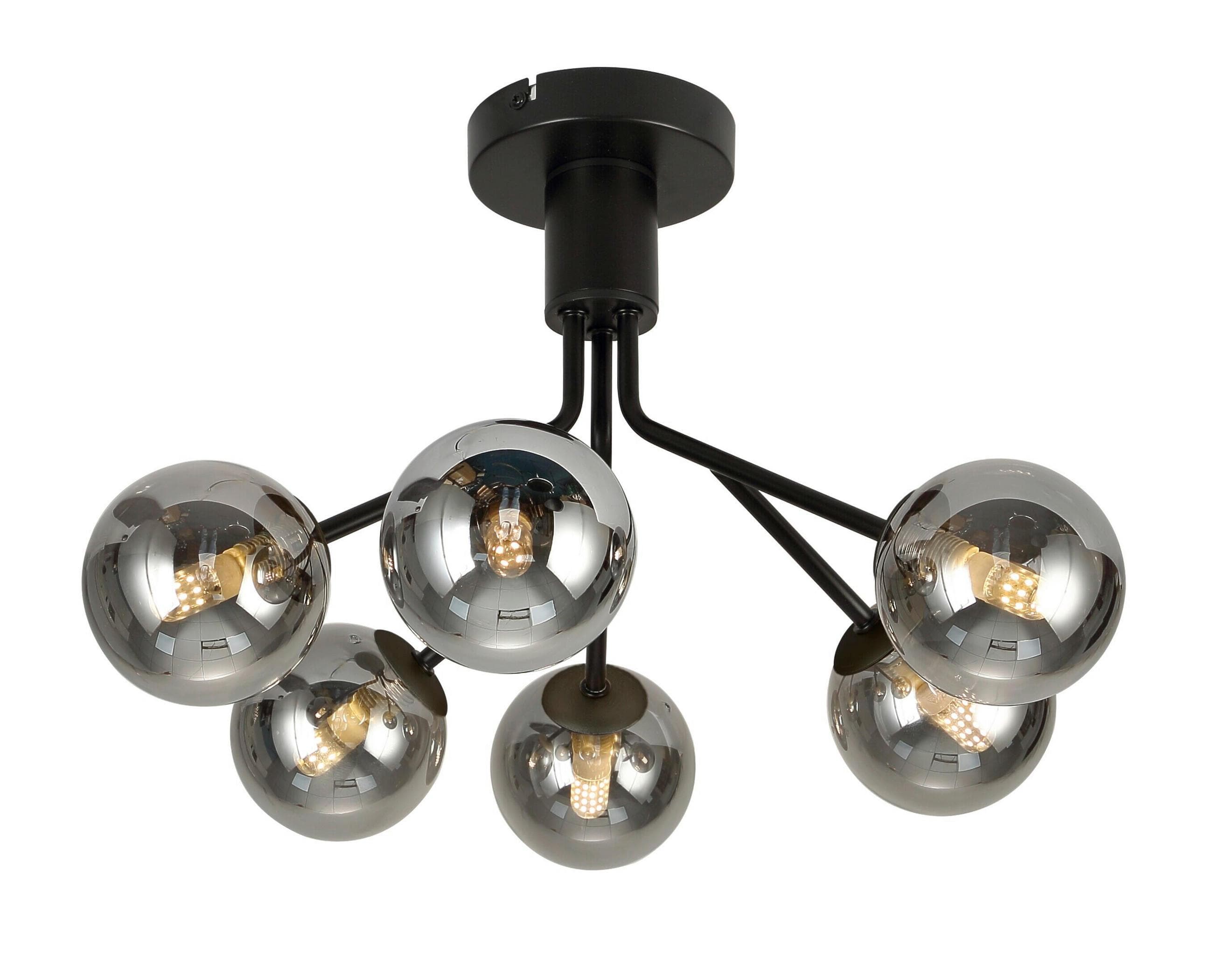 Deckenleuchte Ovo in Schwarz/Chrom max. 15 Watt Deckenlampe